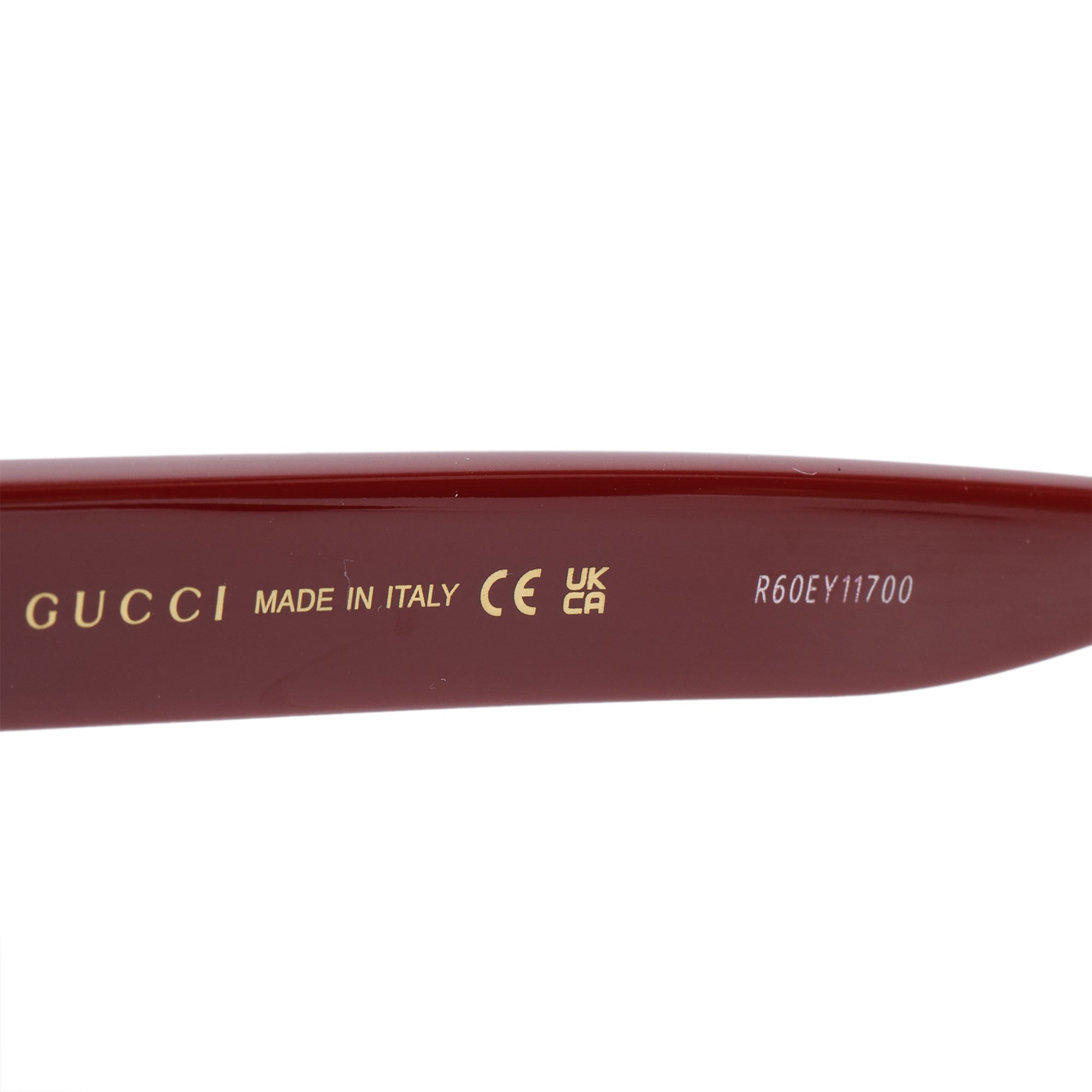 Gucci GG1338SK Burgundy Acetate Interlocking G Accent Oversize Square Sunglasses w/ Case