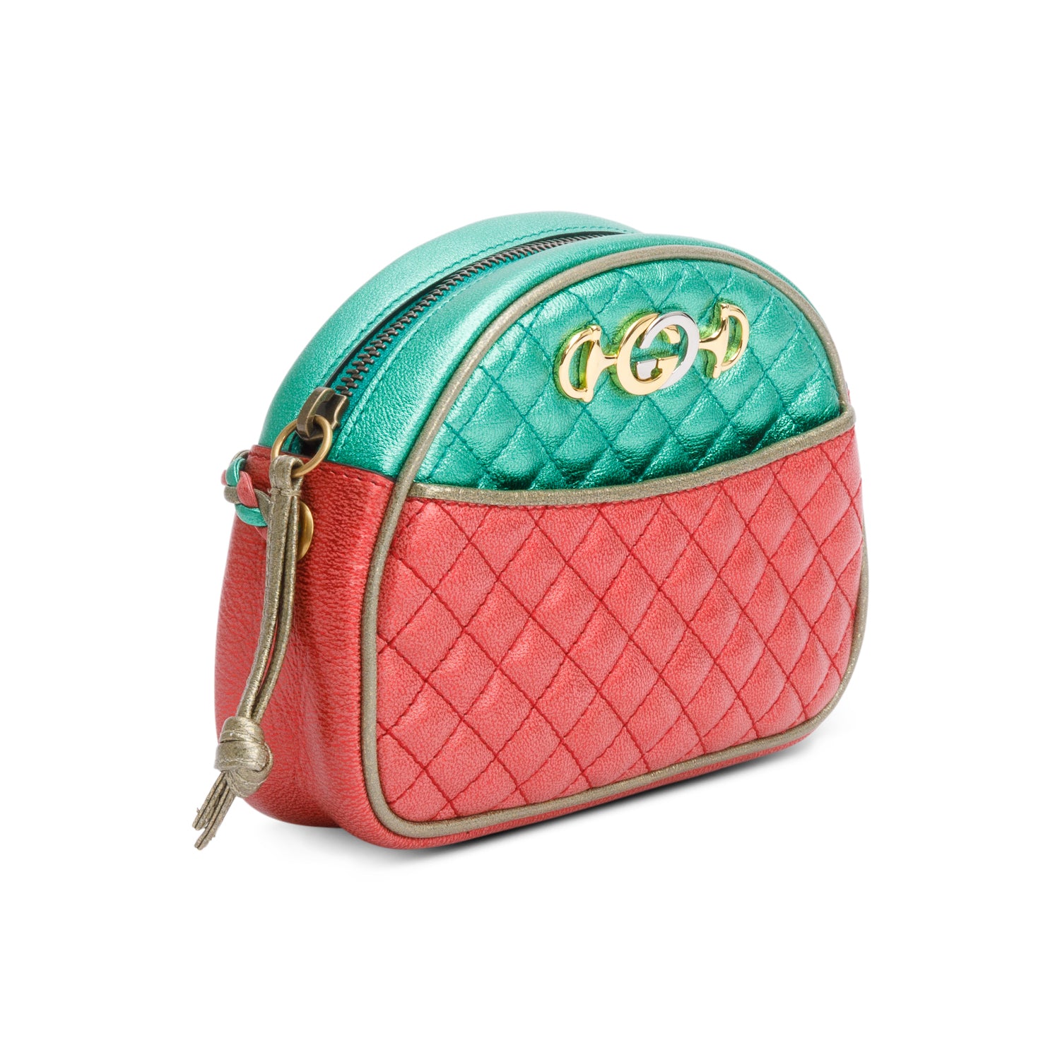 Gucci Tricolor Metallic Trapuntata Quilted Leather Mini Zumi Dome Crossbody Bag