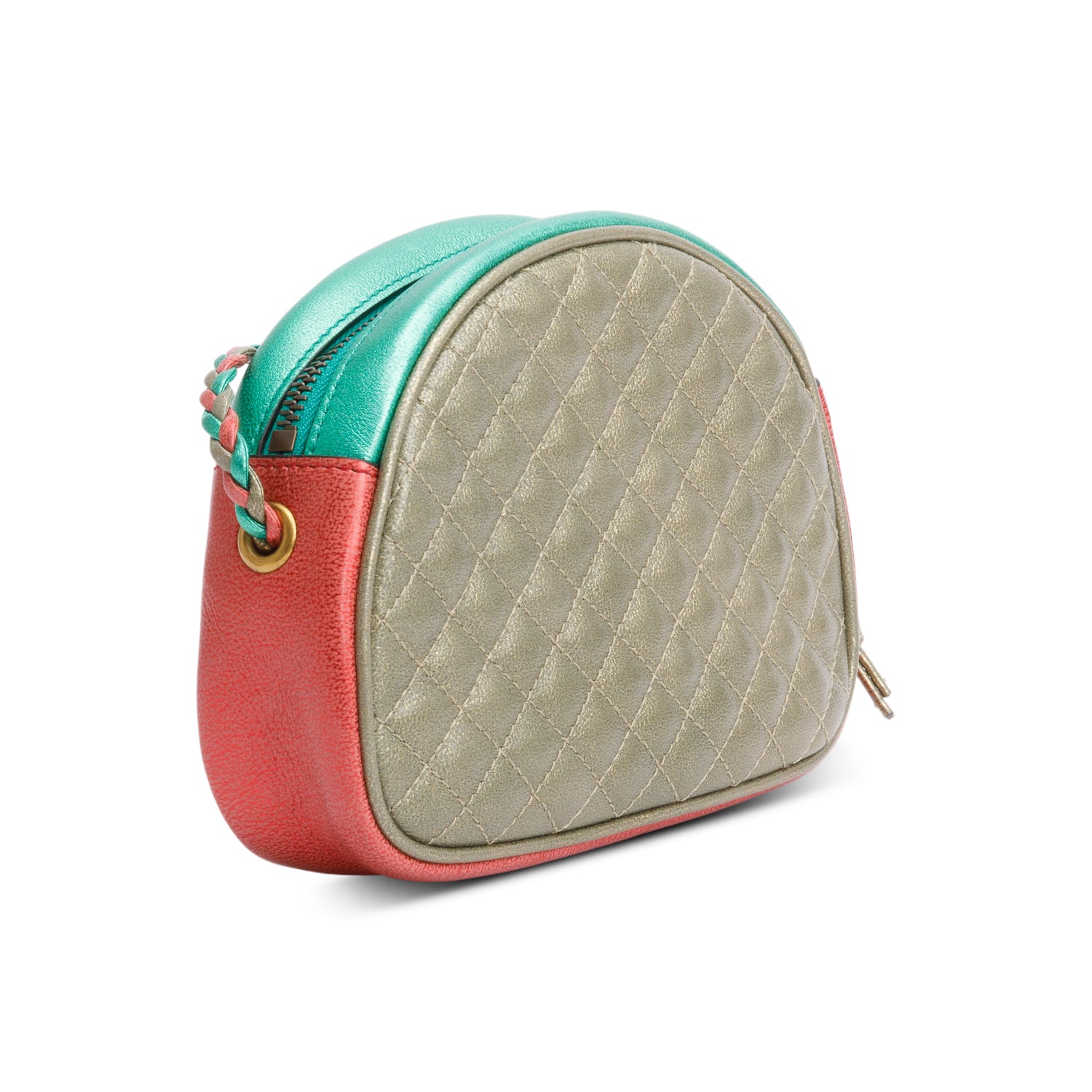 Gucci Tricolor Metallic Trapuntata Quilted Leather Mini Zumi Dome Crossbody Bag