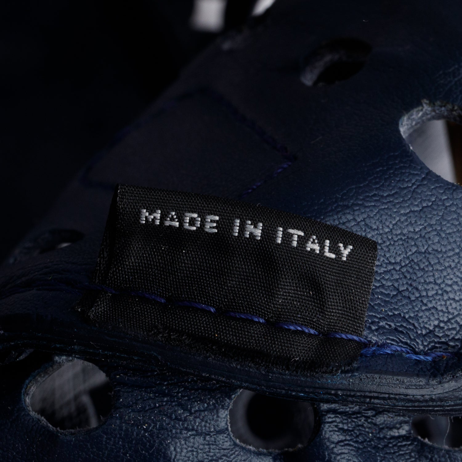 Prada Blue Saffiano Vernice Leather Fori Bauletto w/ Strap