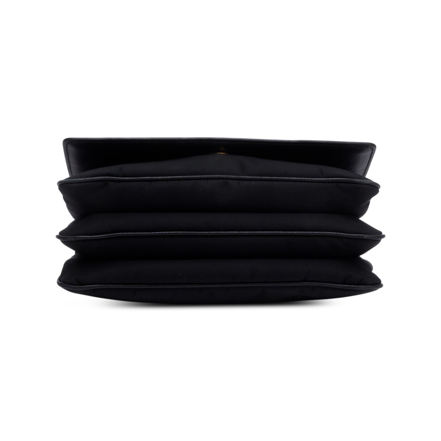 Prada Black Saffiano Lux Tessuto Nylon Flap Chain Crossbody Bag