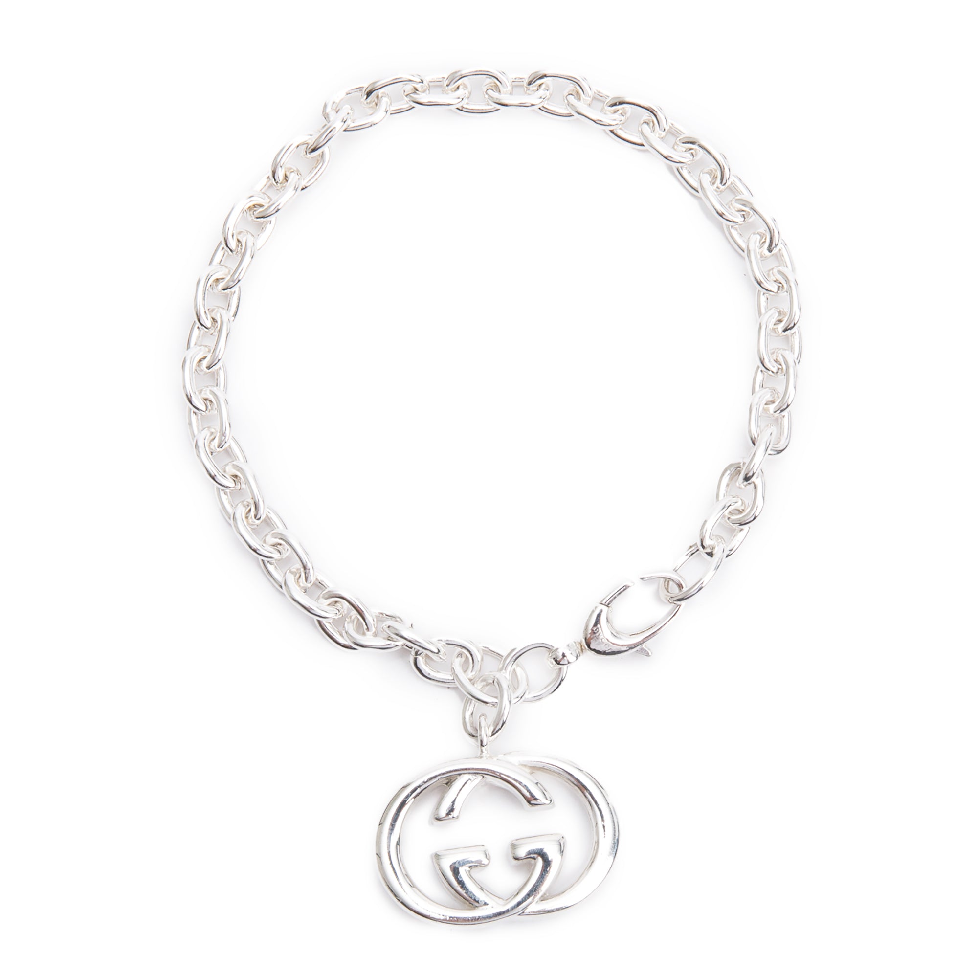 Gucci Sterling Silver Interlocking G Bracelet w/ Box