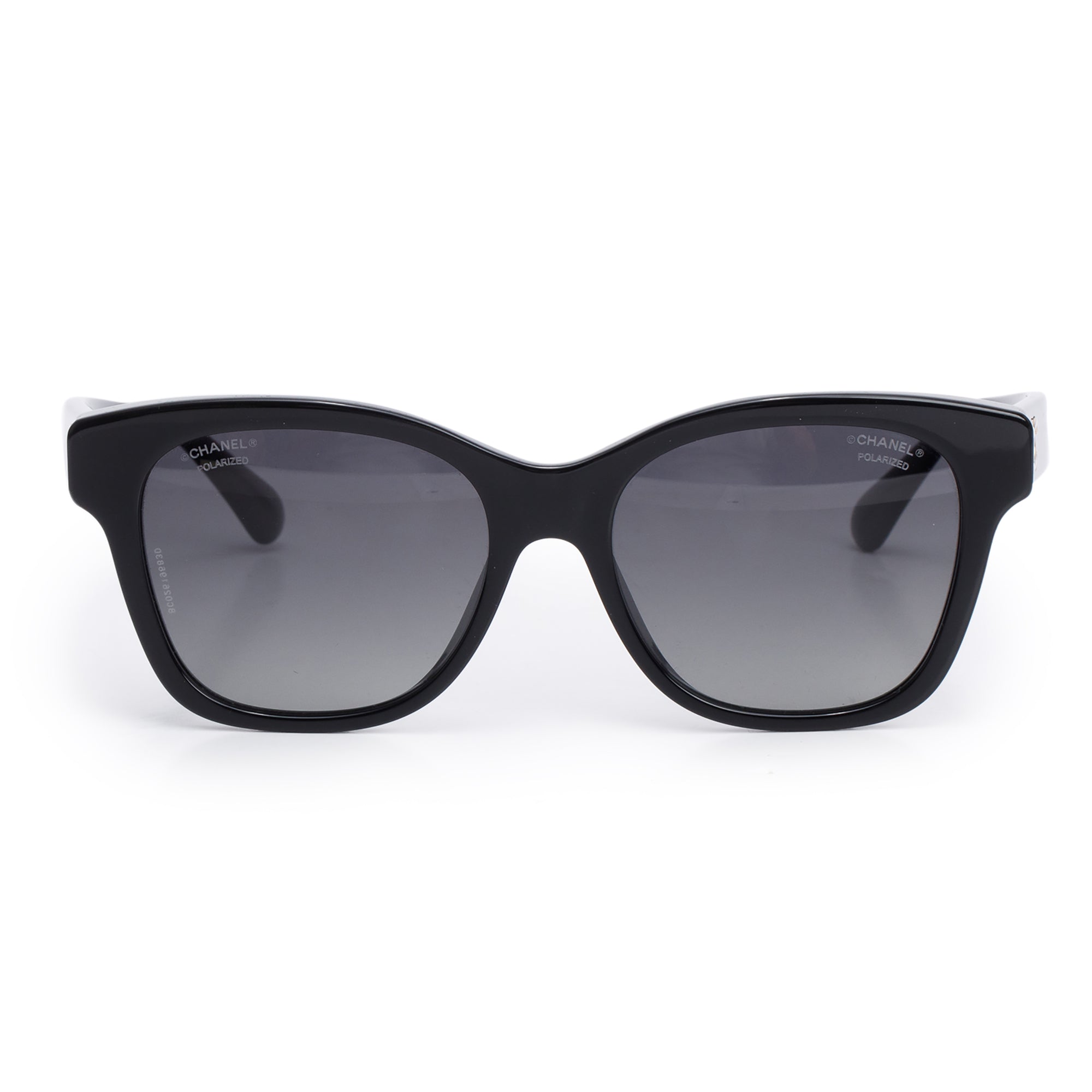 Chanel 5482-H  Black Acetate CC Faux Pearl Square Sunglasses w/ Box & Case