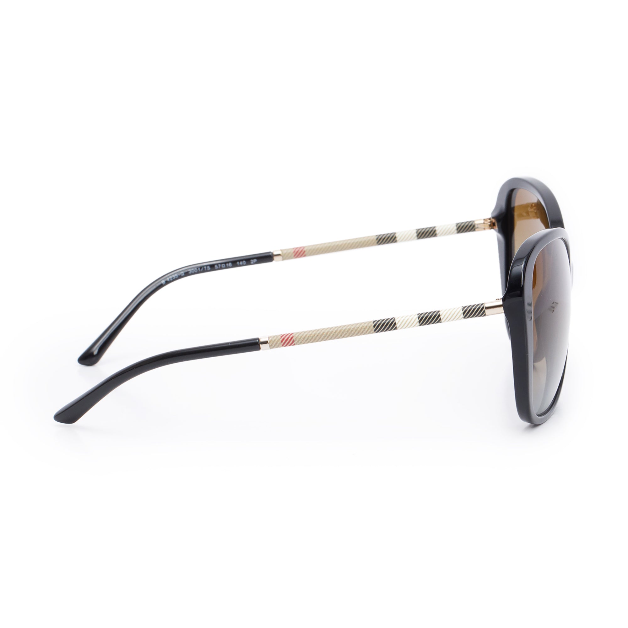 Burberry B 4235-Q Brown Acetate Check Trim Square Sunglasses w/ Box & Case