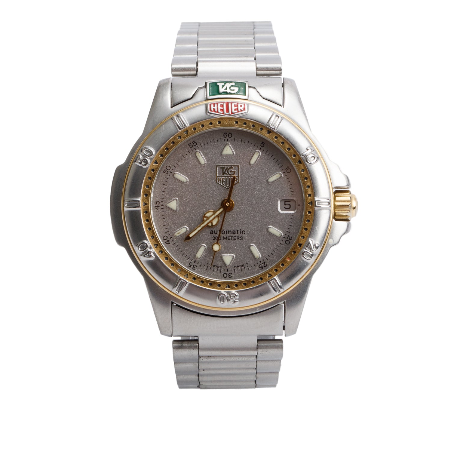 Tag Heuer Vintage Two-Tone Stainless Steel 4000 Series 38 MM Automatic Watch 695.706KA w/ Box & Papers