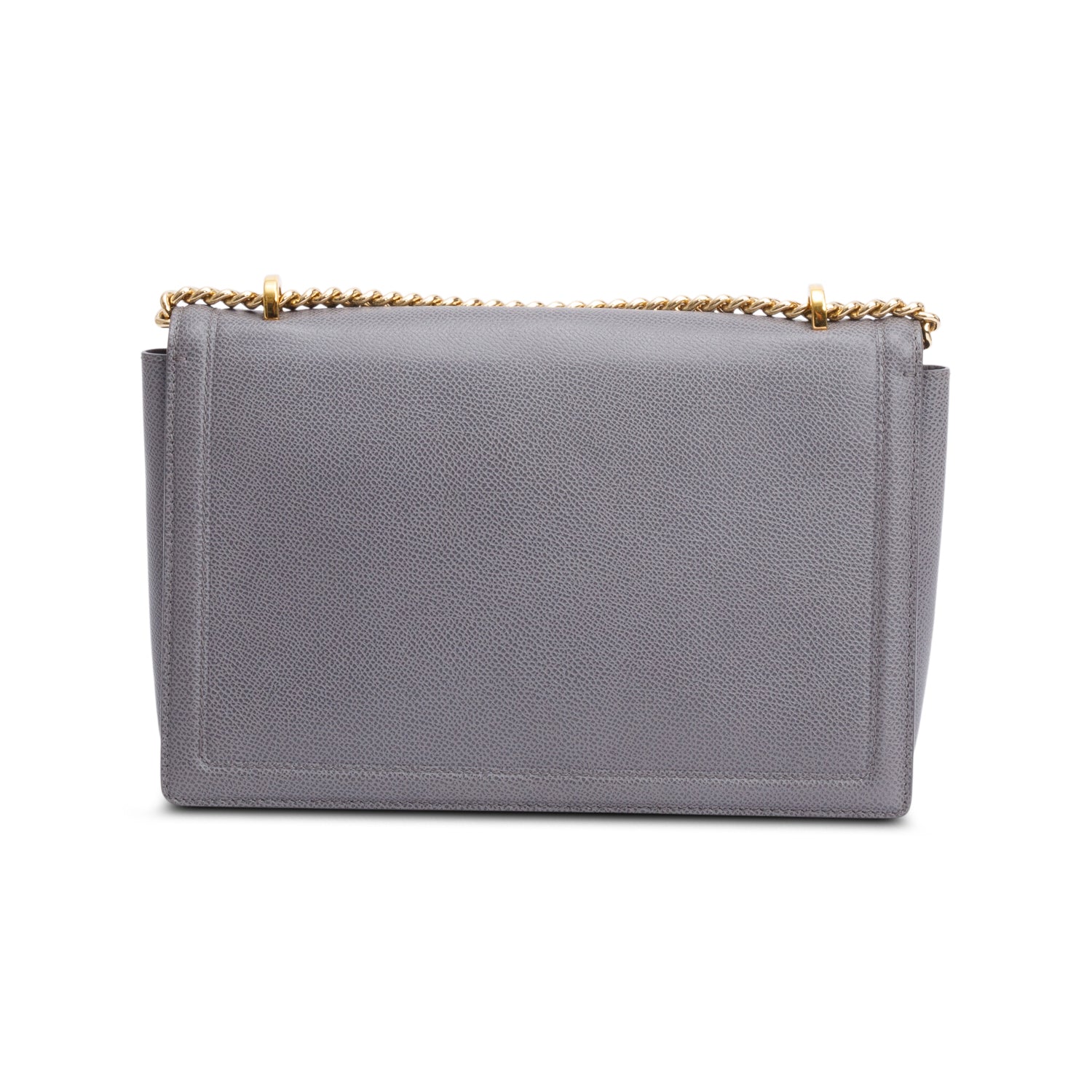 Ferragamo Grey Calfskin Leather Medium Ginny Bow Flap Bag