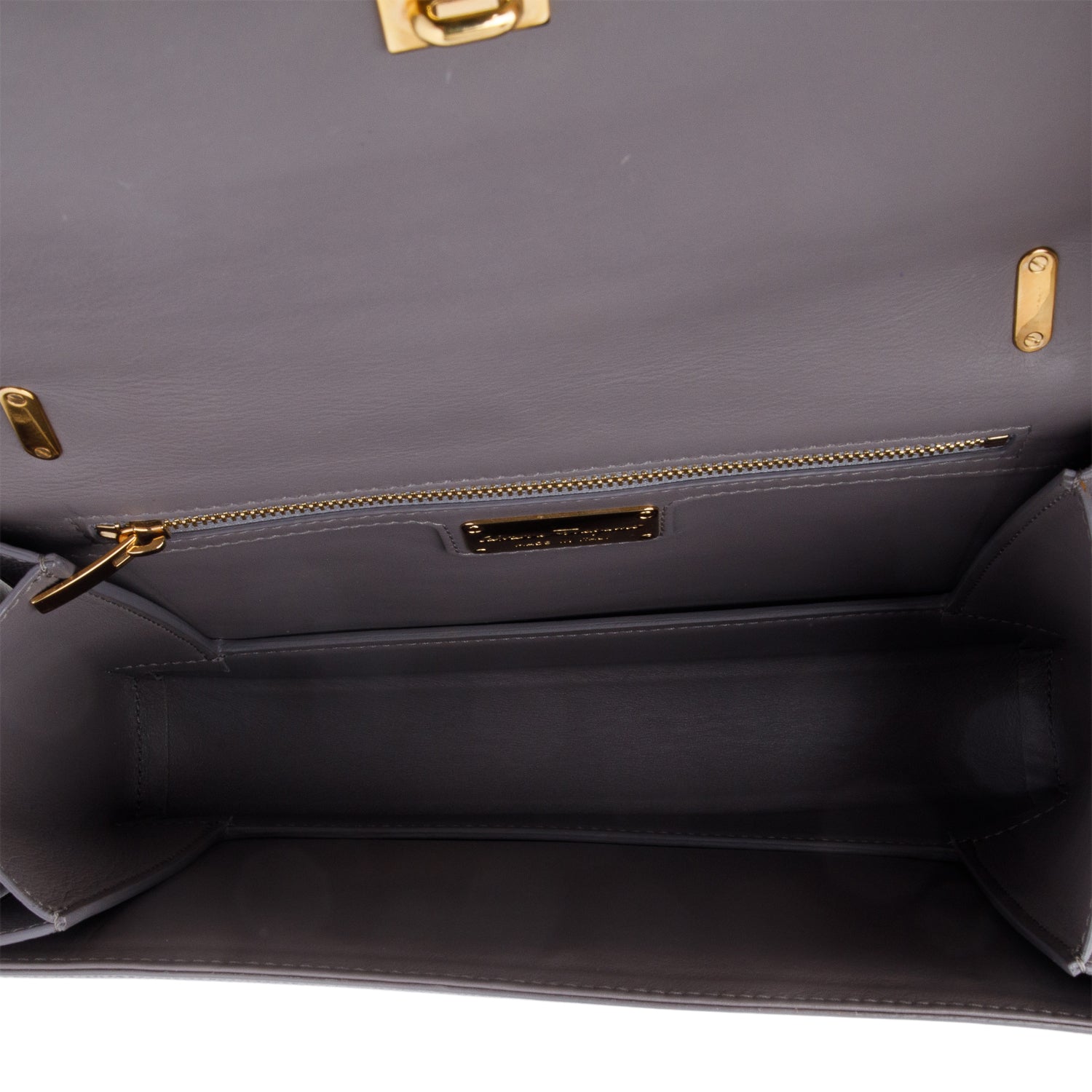 Ferragamo Grey Calfskin Leather Medium Ginny Bow Flap Bag