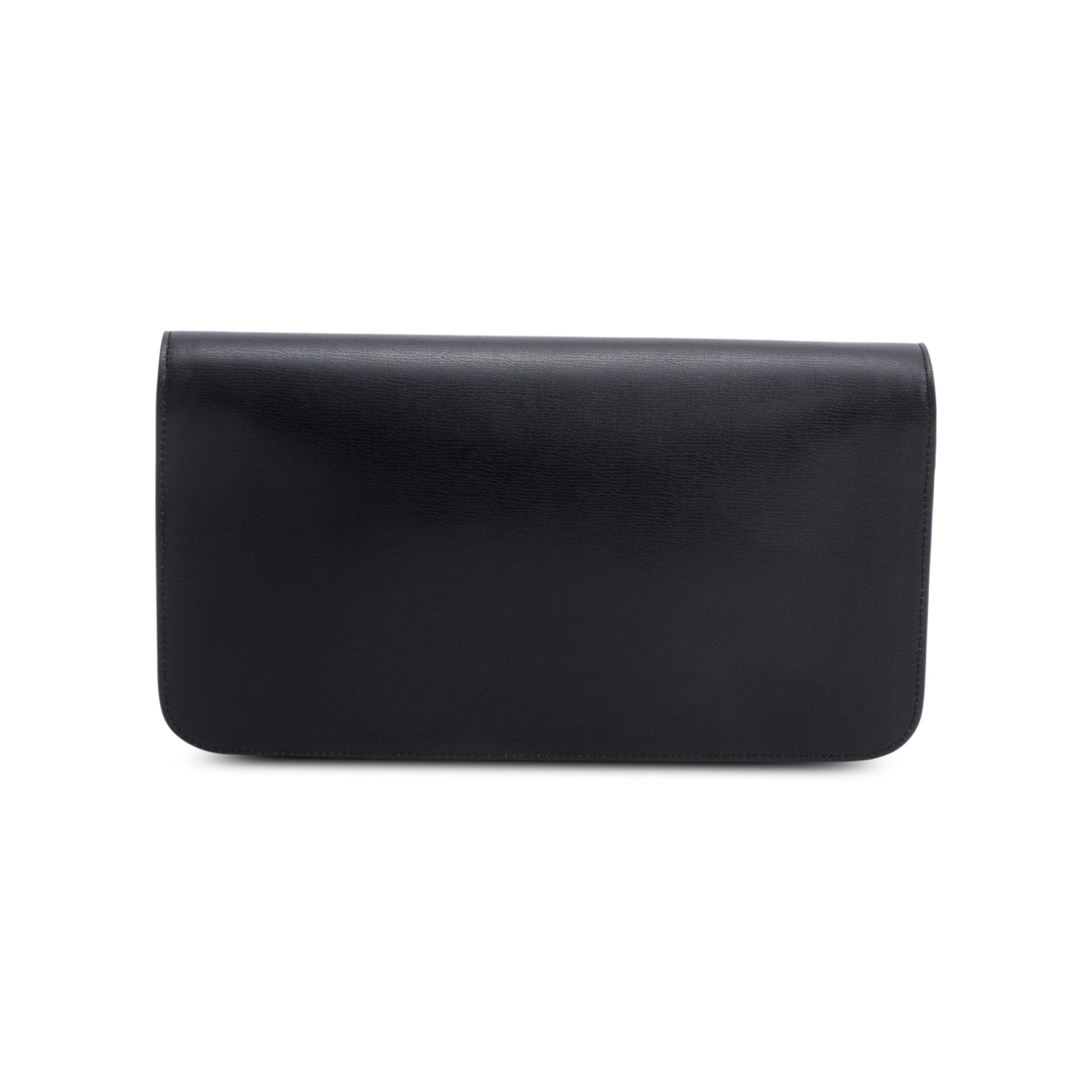 Gucci Black Leather Large Bright Brit Clutch Bag