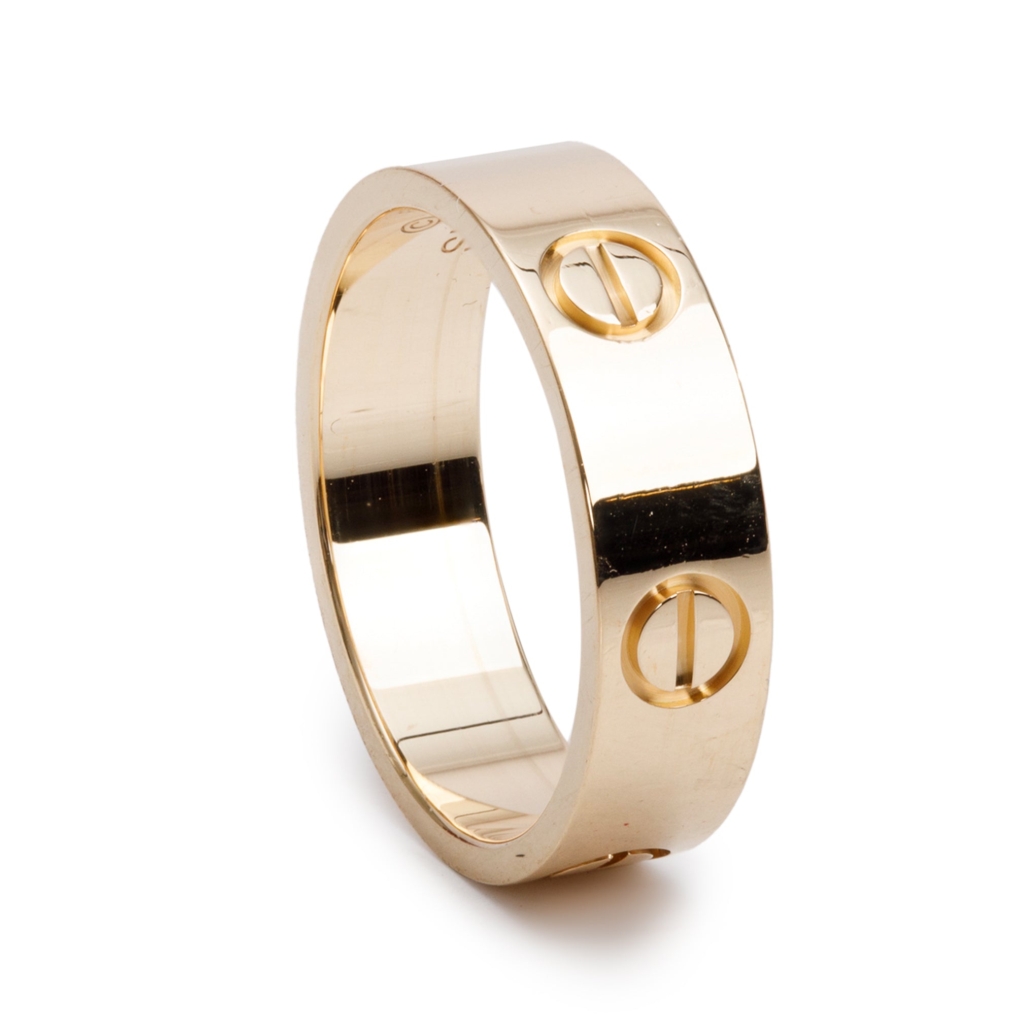 Cartier 2023 18k Yellow Gold 5.5 MM Love Ring, Size 56 7.75 w/ Box, Receipt & Certificate