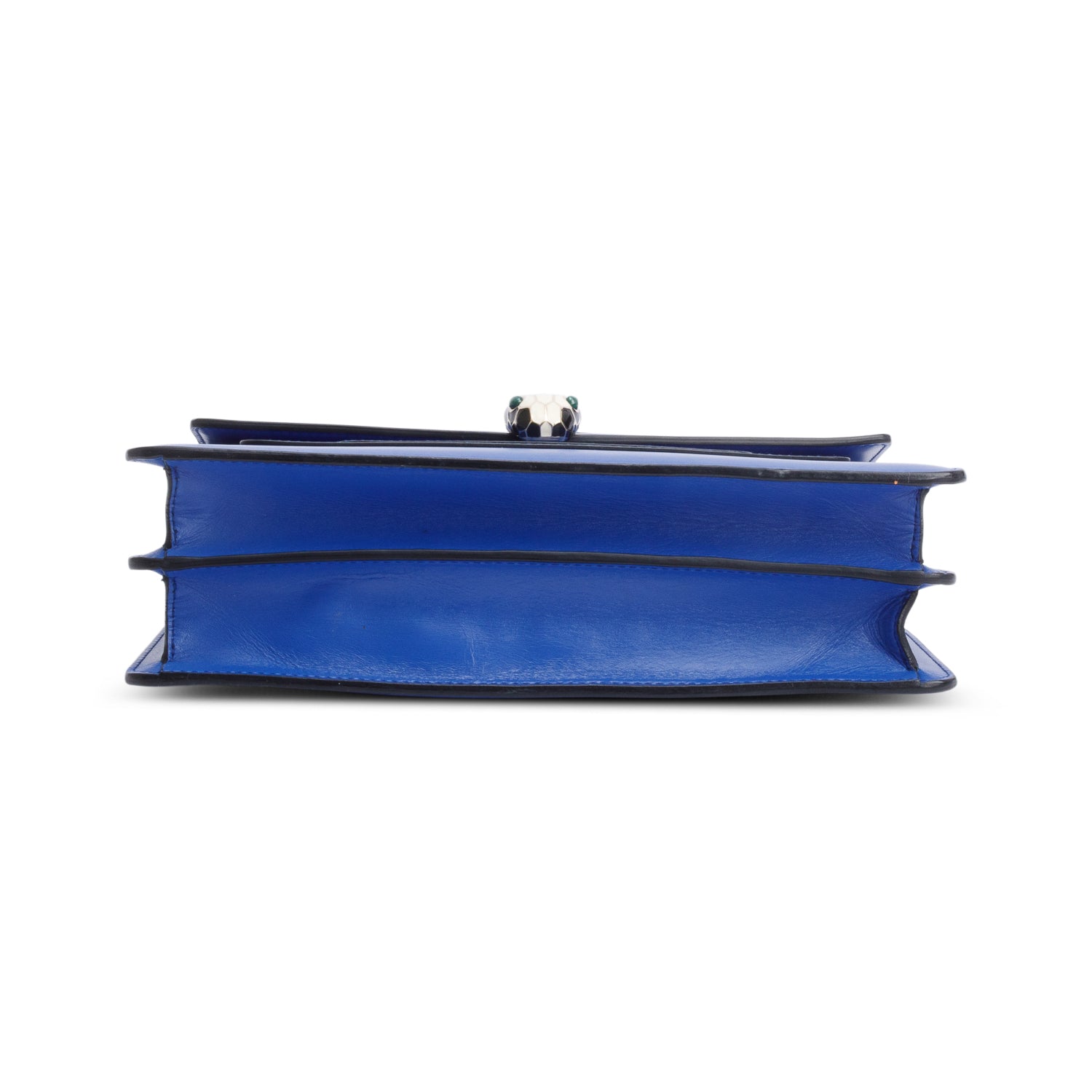 BVLGARI Blue Calfskin Leather Medium Serpenti Forever Bag