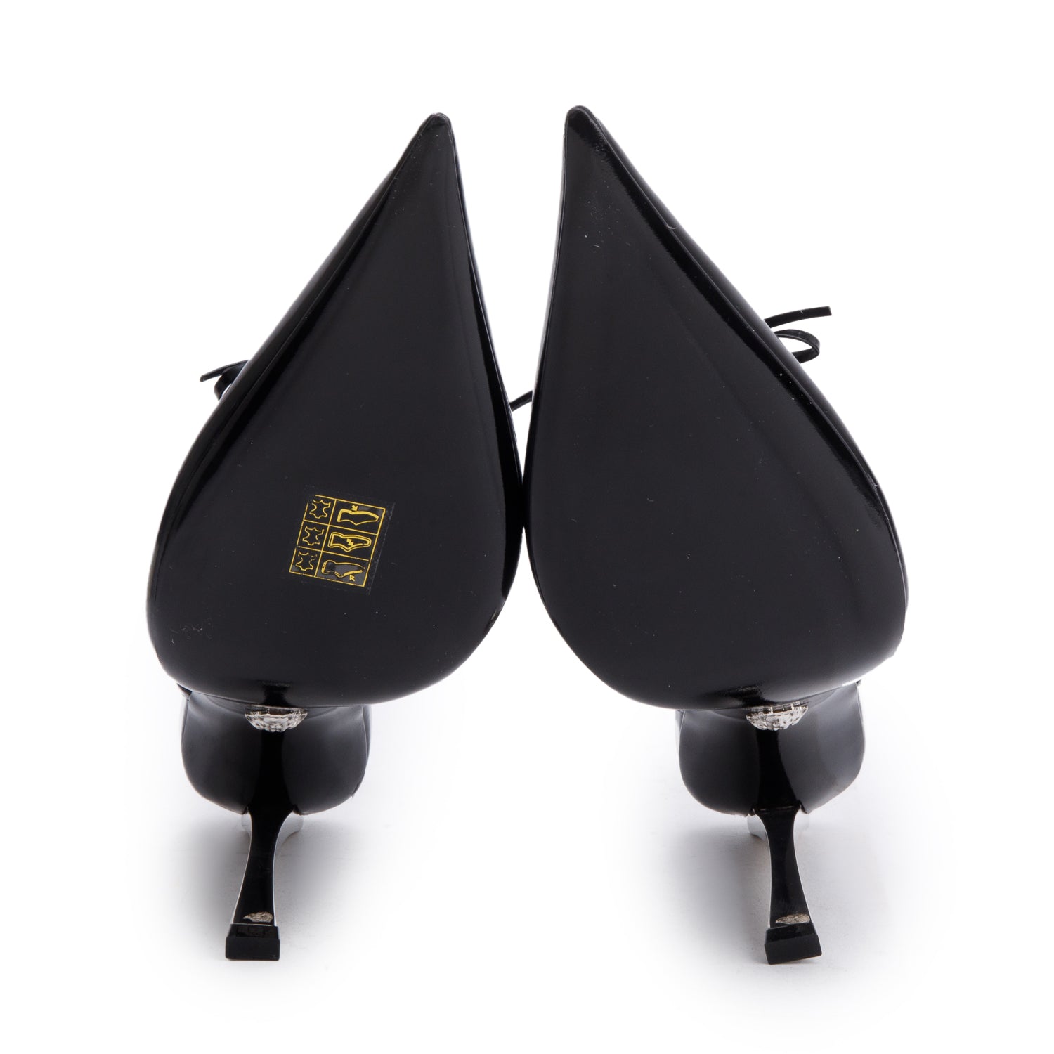 Versace Black Leather Studded Accent Slingback Pumps, Size 37 w/ Box