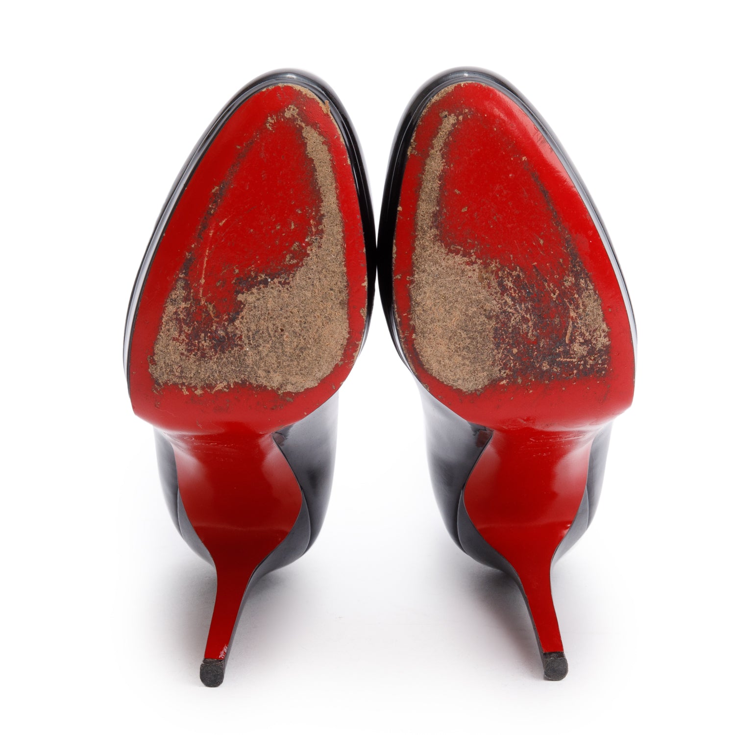 Christian Louboutin Black Patent Leather Pigalle Platform Pumps, Size 39
