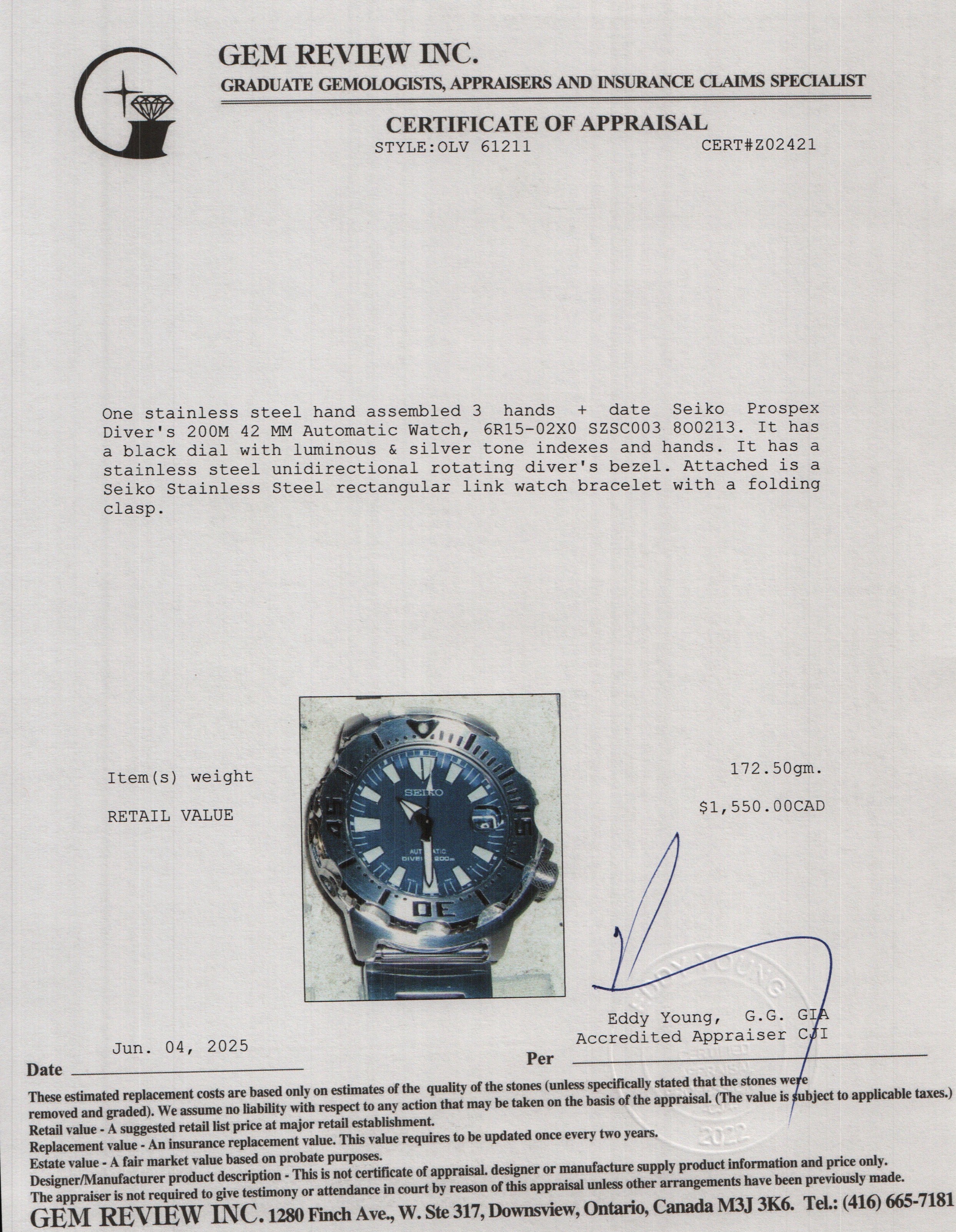 Seiko Stainless Steel Prospex Diver's 200M 42 MM Automatic Watch Navy Dial w/ Box & Extra Strap