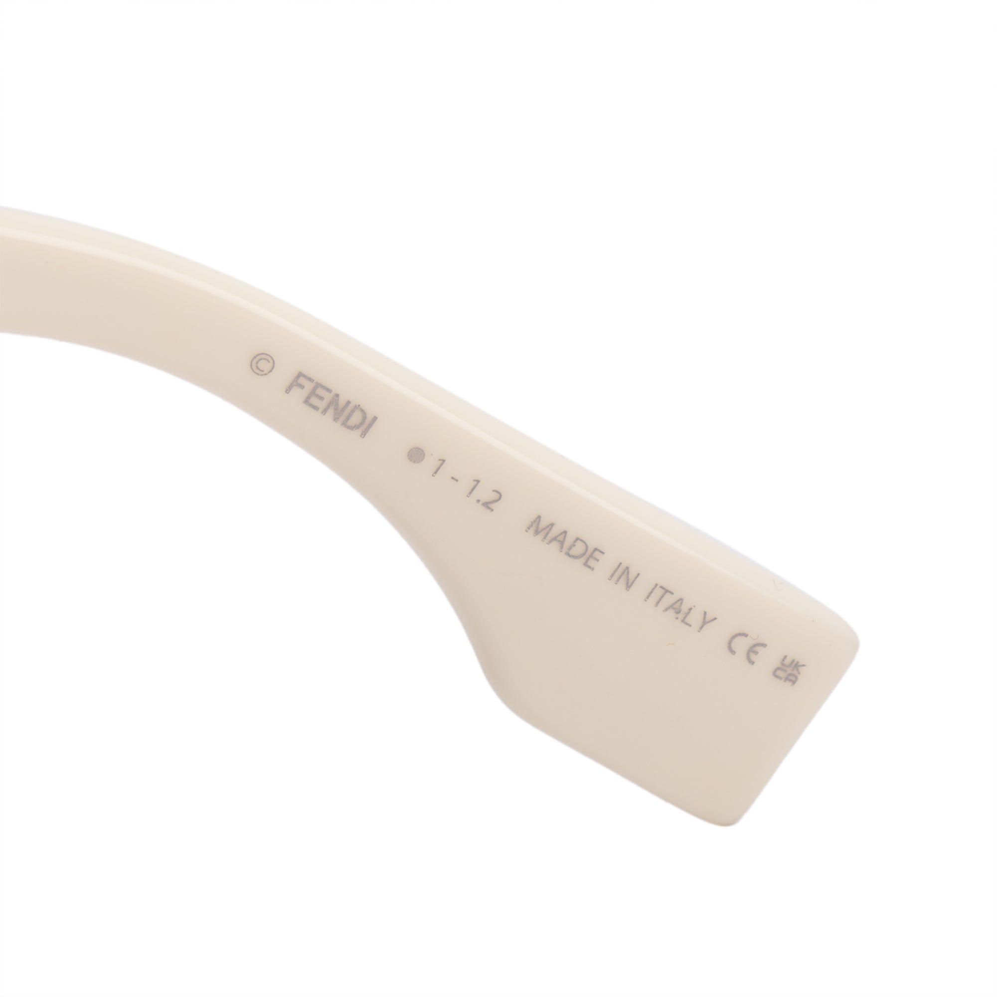 Fendi FE40049I White Acetate O'Lock Oval Sunglasses w/ Pouch