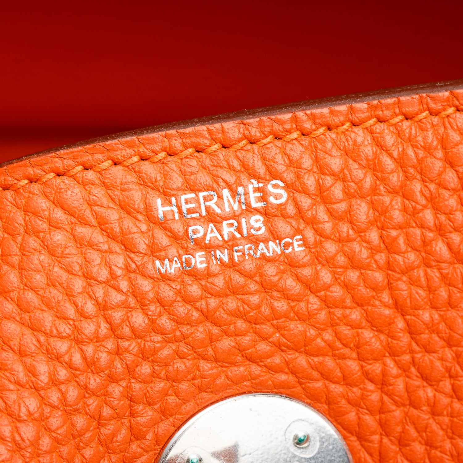 Hermes Feu Taurillon Clemence Leather Lindy 30 w/ Box & Receipt