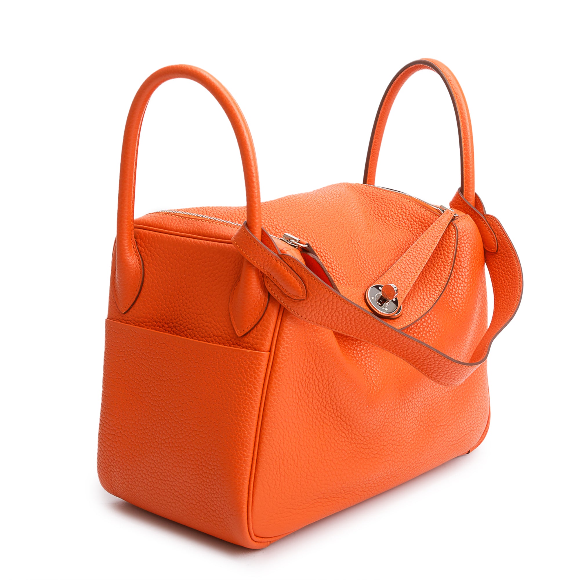 Hermes Feu Taurillon Clemence Leather Lindy 30 w/ Box & Receipt