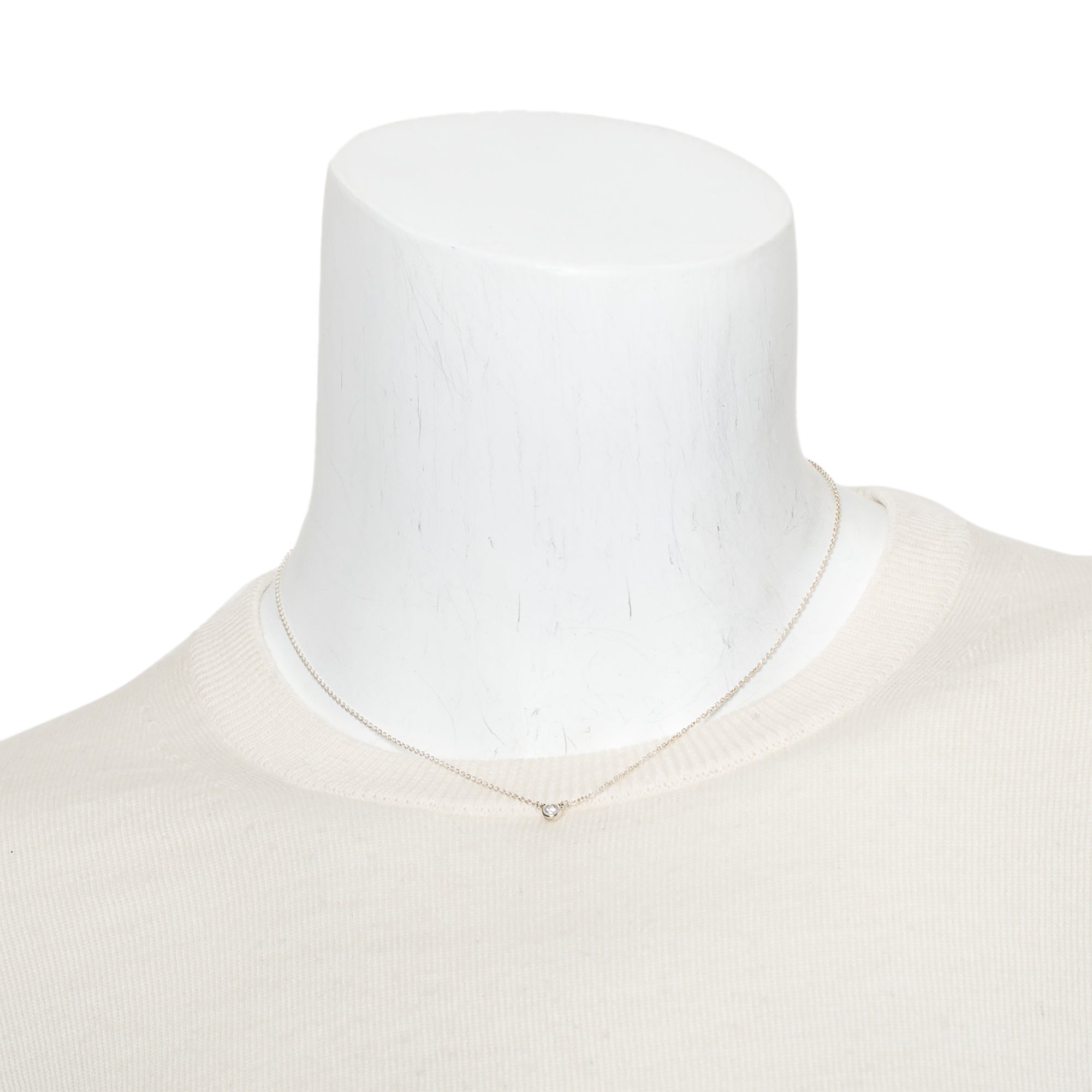 Tiffany & Co. Elsa Peretti Sterling Silver 0.07 ct. Diamonds by the Yard Pendant Necklace