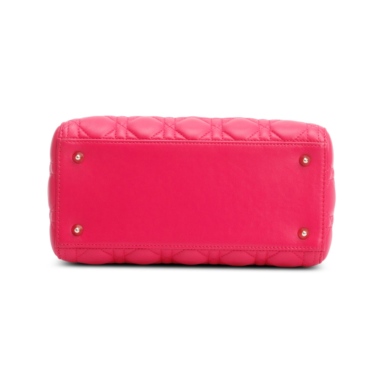 Christian Dior Pink Cannage Lambskin Leather Medium Lady Dior Bag w/ Strap