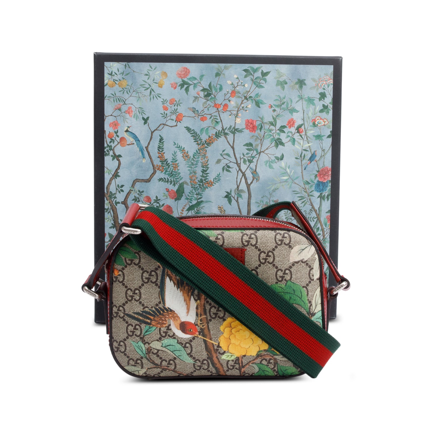Gucci GG Supreme Tian Small Camera Crossbody Bag w/ Box