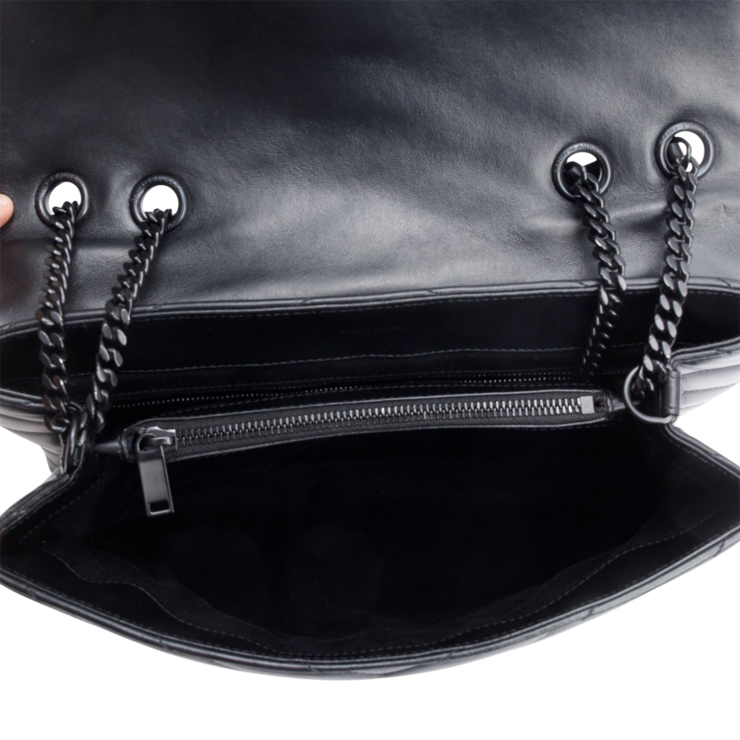 Saint Laurent Black Quilted Leather Medium Loulou Monogram Shoulder Bag w/ Box