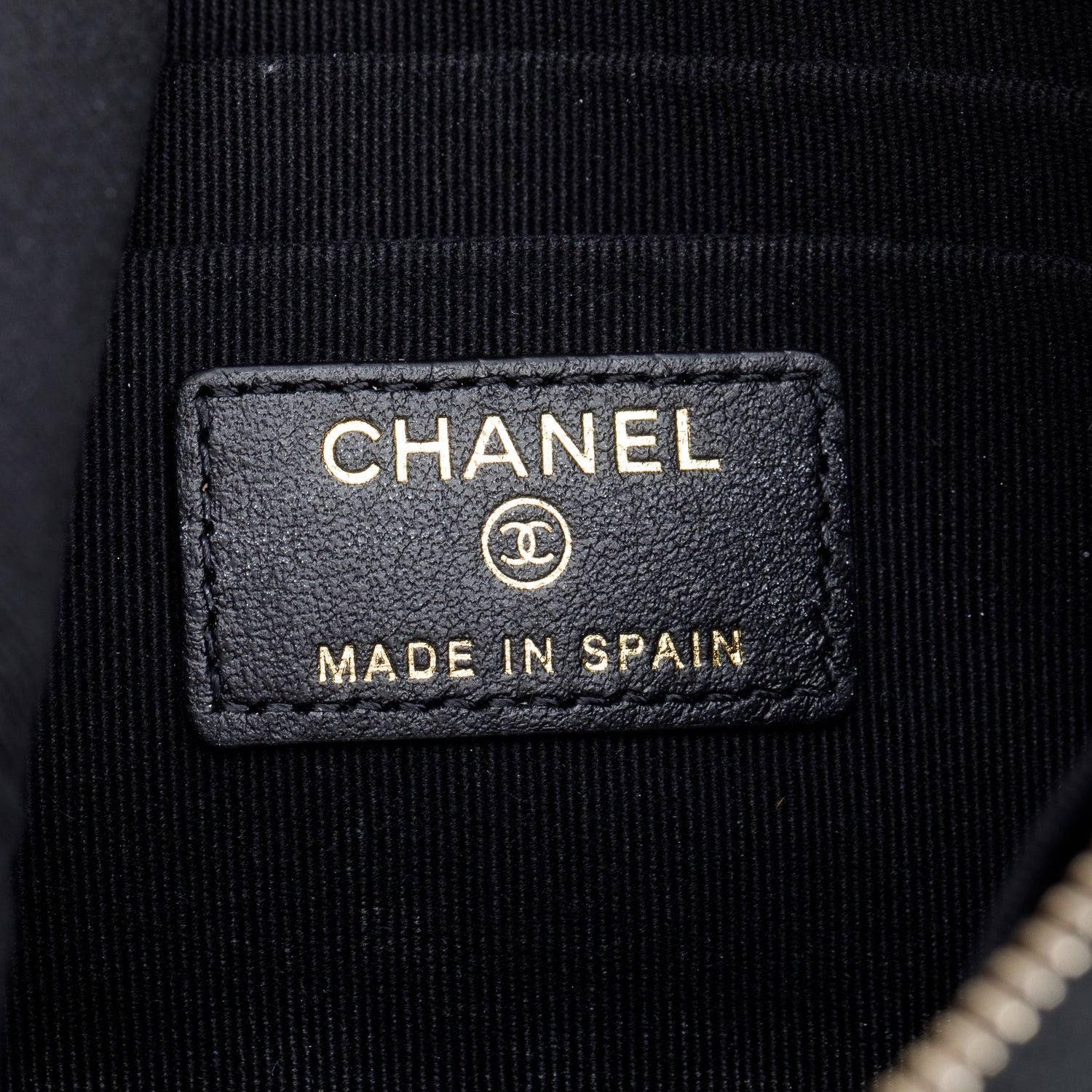 Chanel 2021 Black Quilted Caviar Leather Small O-Case Clutch  w/ Box, Receipt & Authenticity Card