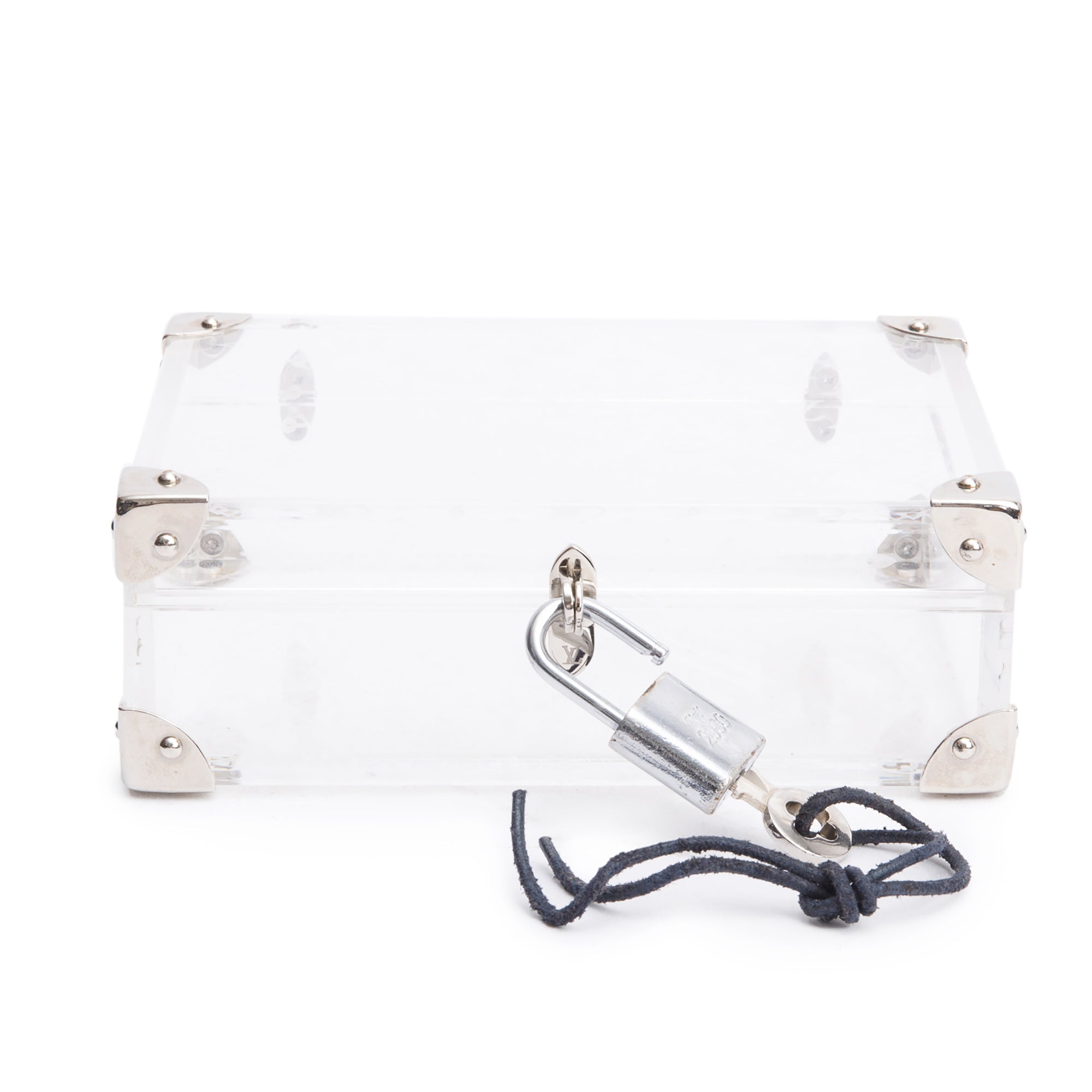 Louis Vuitton Transparent Monogram Plexiglass Mini Trunk Letter Box w/ Leather Envelope & Box