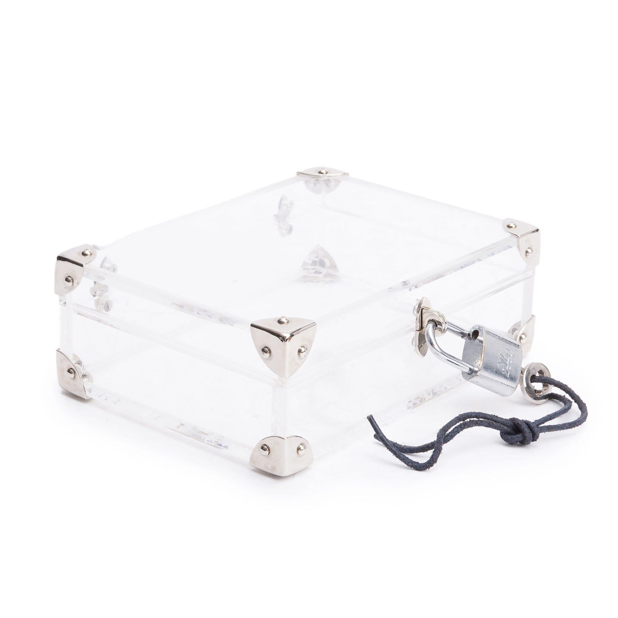 Louis Vuitton Transparent Monogram Plexiglass Mini Trunk Letter Box w/ Leather Envelope & Box
