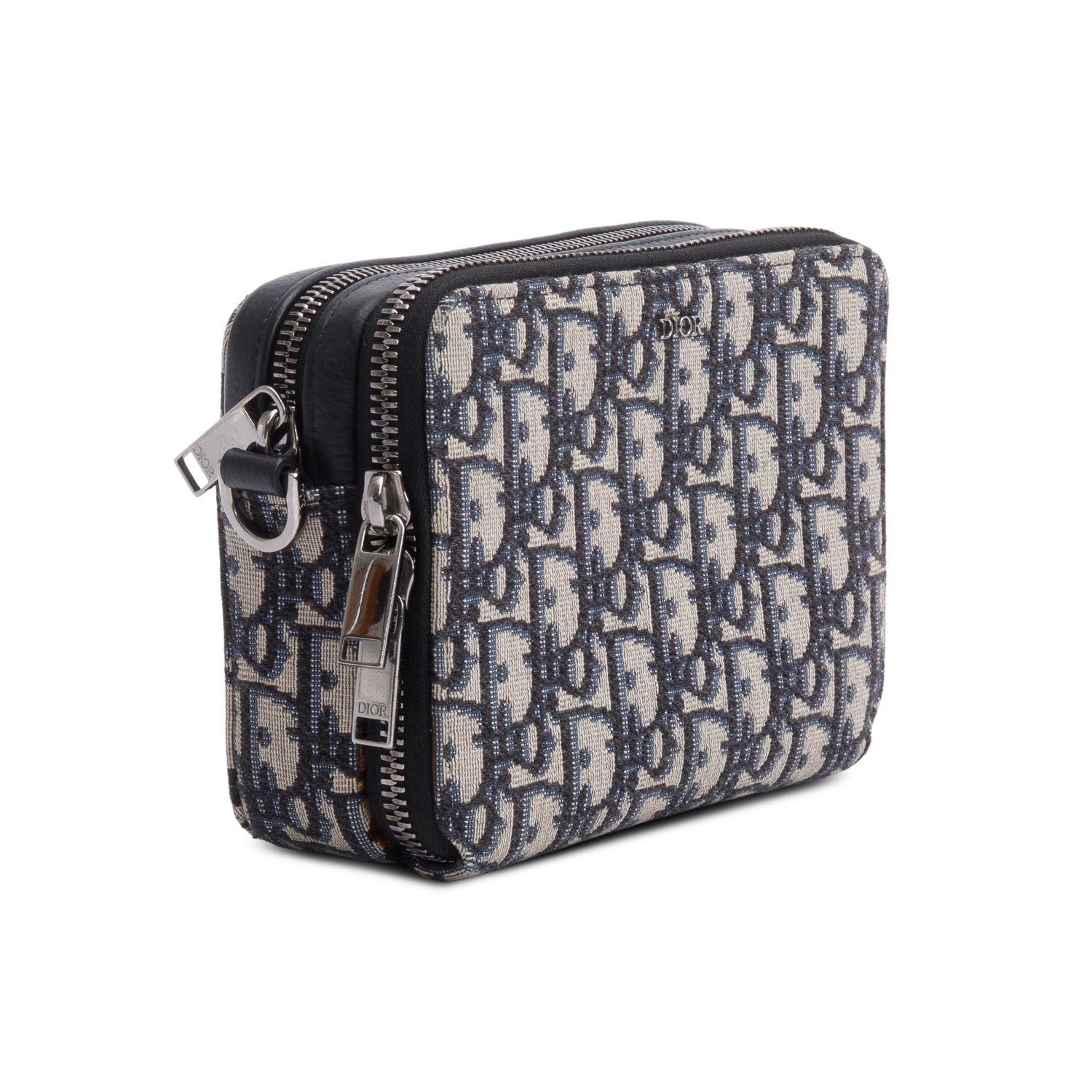 Christion Dior 2020 Oblique Jacquard Zipped Pouch Crossbody w/ Box & Strap