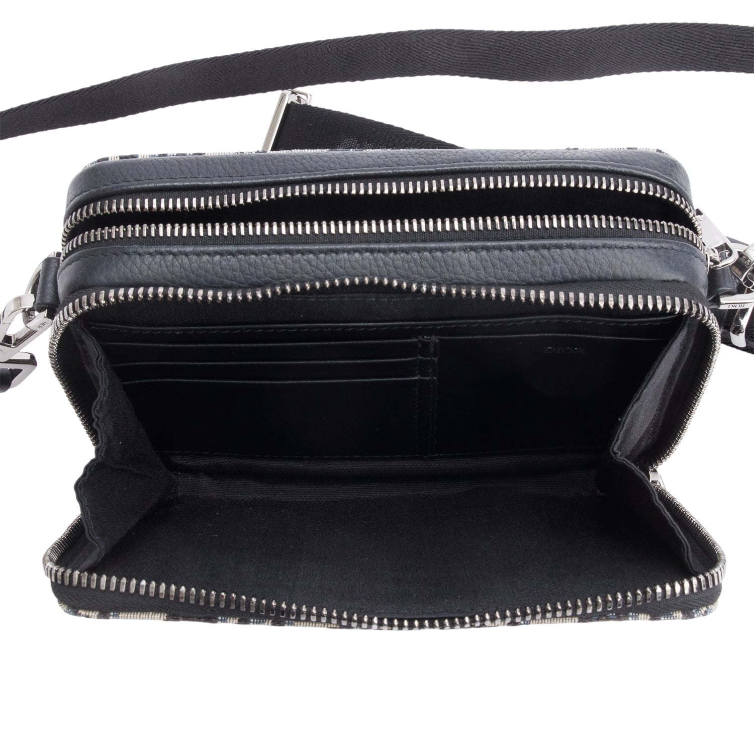 Christion Dior 2020 Oblique Jacquard Zipped Pouch Crossbody w/ Box & Strap