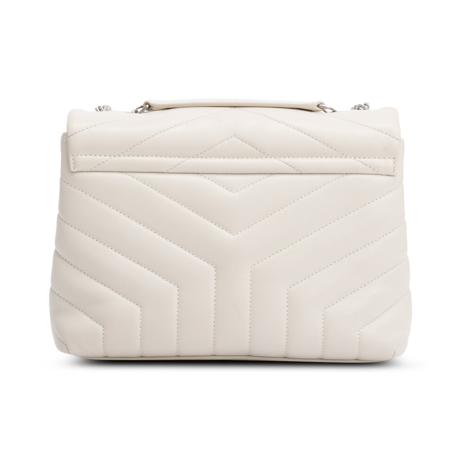 Saint Laurent 2022 White Y Quilted Leather Small Loulou Shoulder Bag