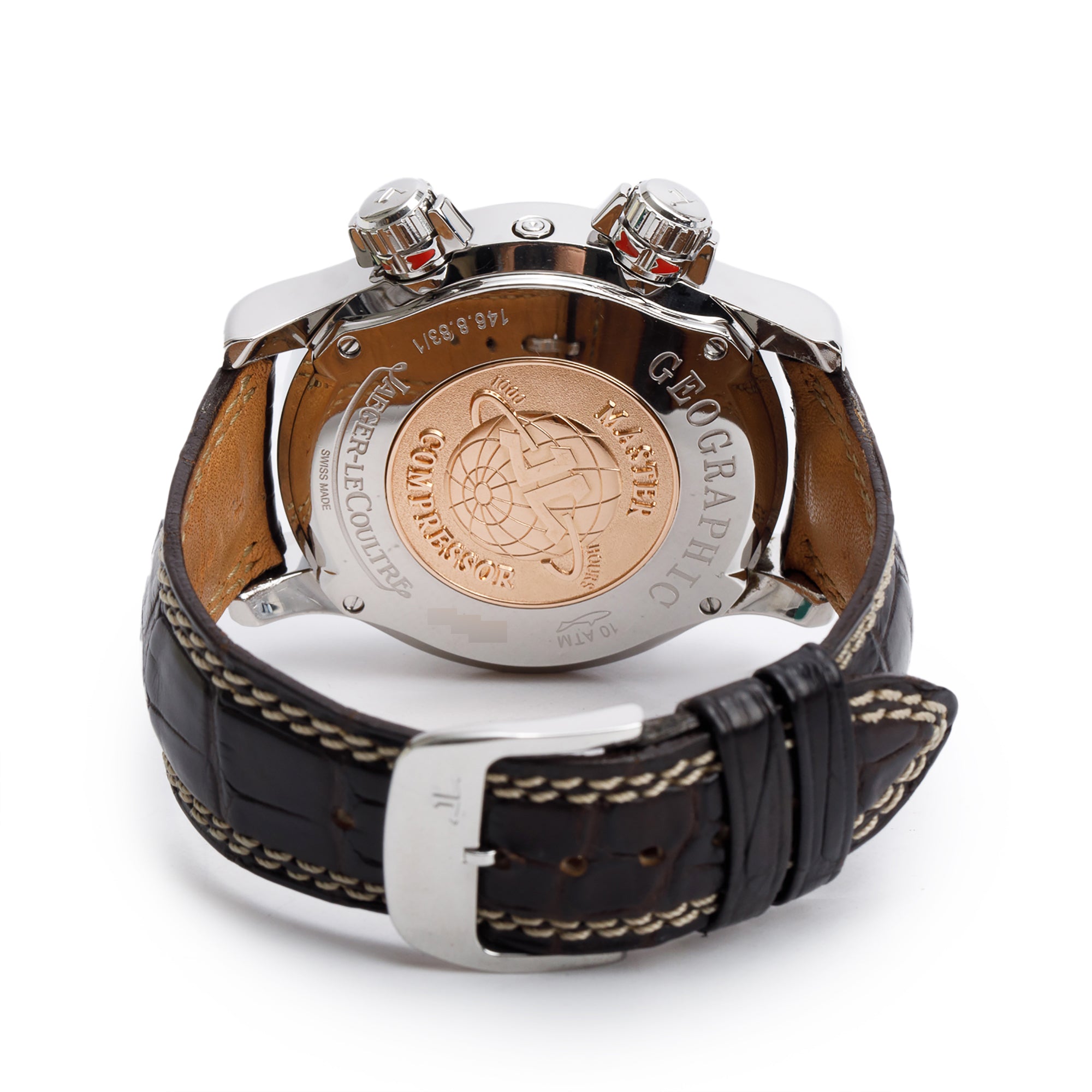 Jaeger LeCoultre Stainless Steel Master Compressor Geographic 41 MM Automatic Watch