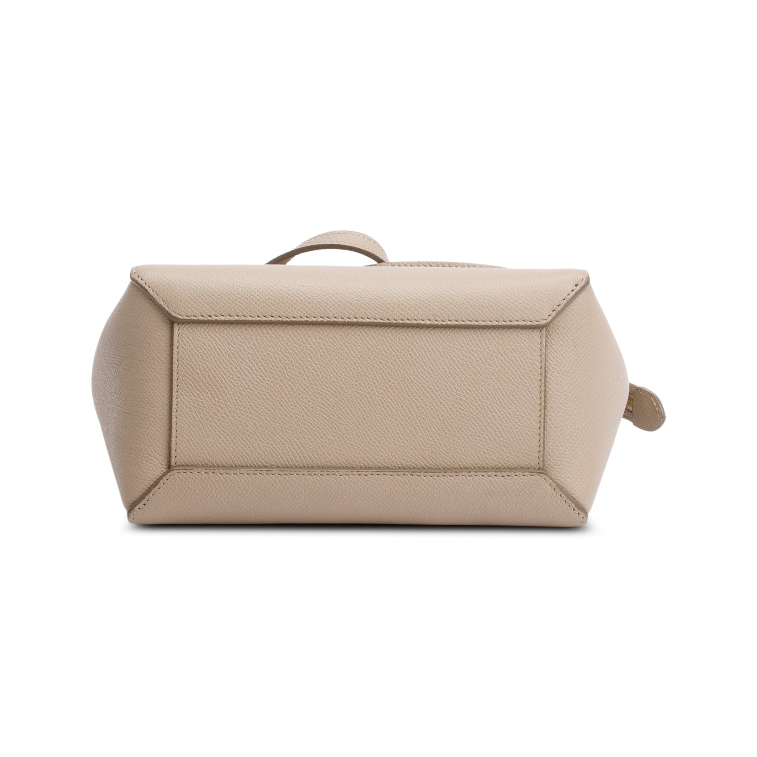 Celine Beige Grained Calfskin Leather Nano Belt Bag w/ Strap