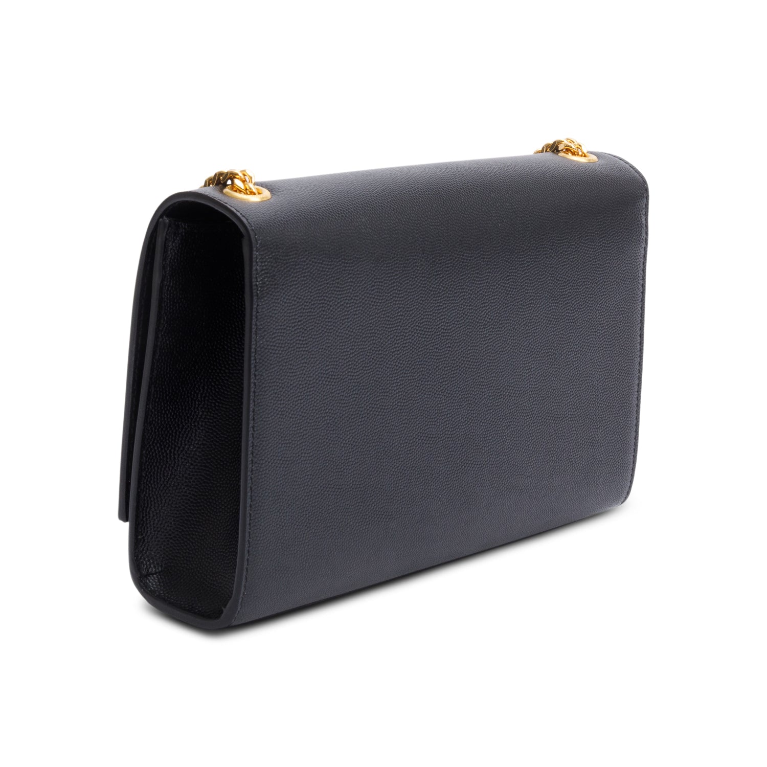 Saint Laurent 2022 Black Grain De Poudre Leather Medium Classic Monogram Kate Tassel Chain Bag w/ Box