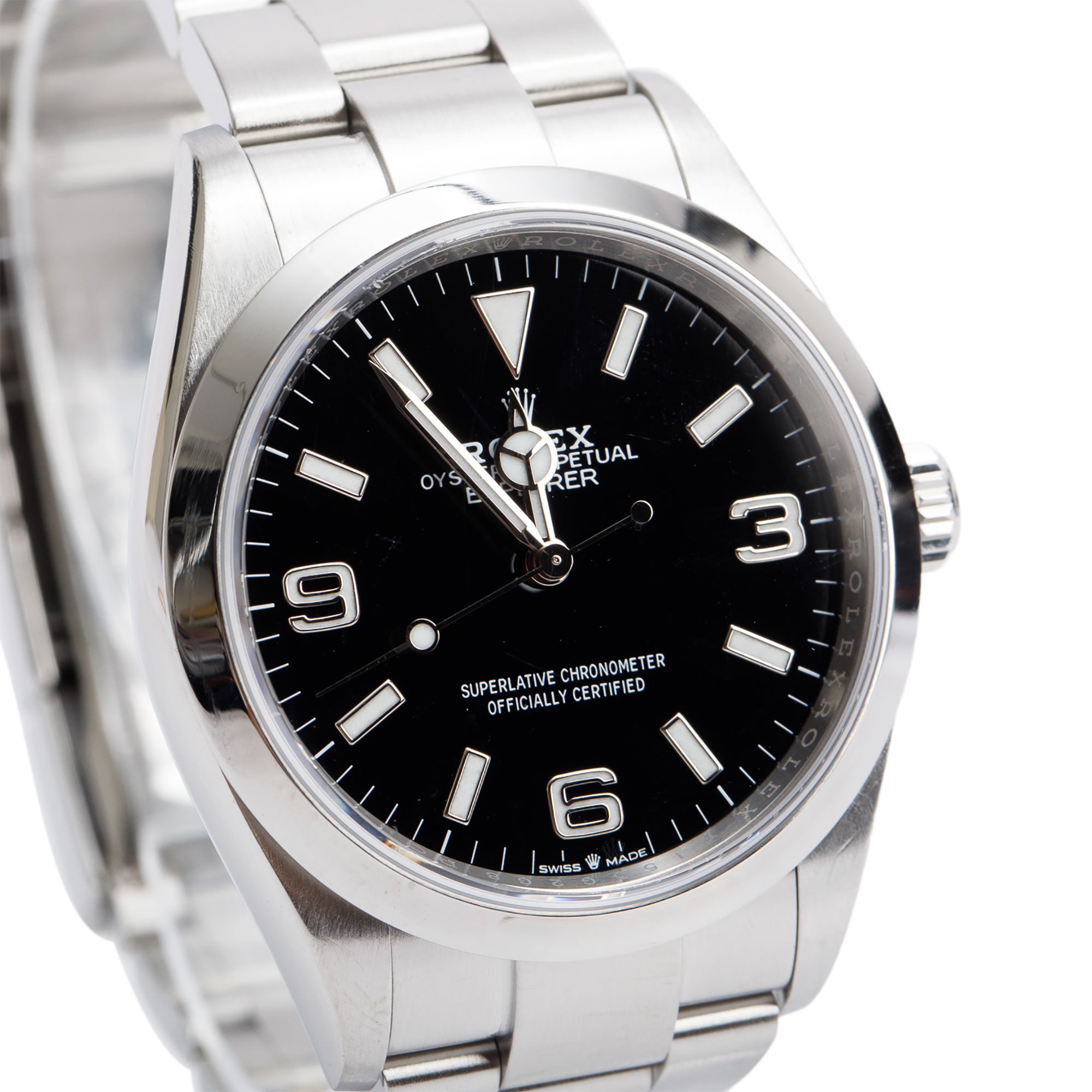 Rolex Stainless Steel Black Dial Oyster Perpetual Explorer 36 MM Watch 124270 w/ Box