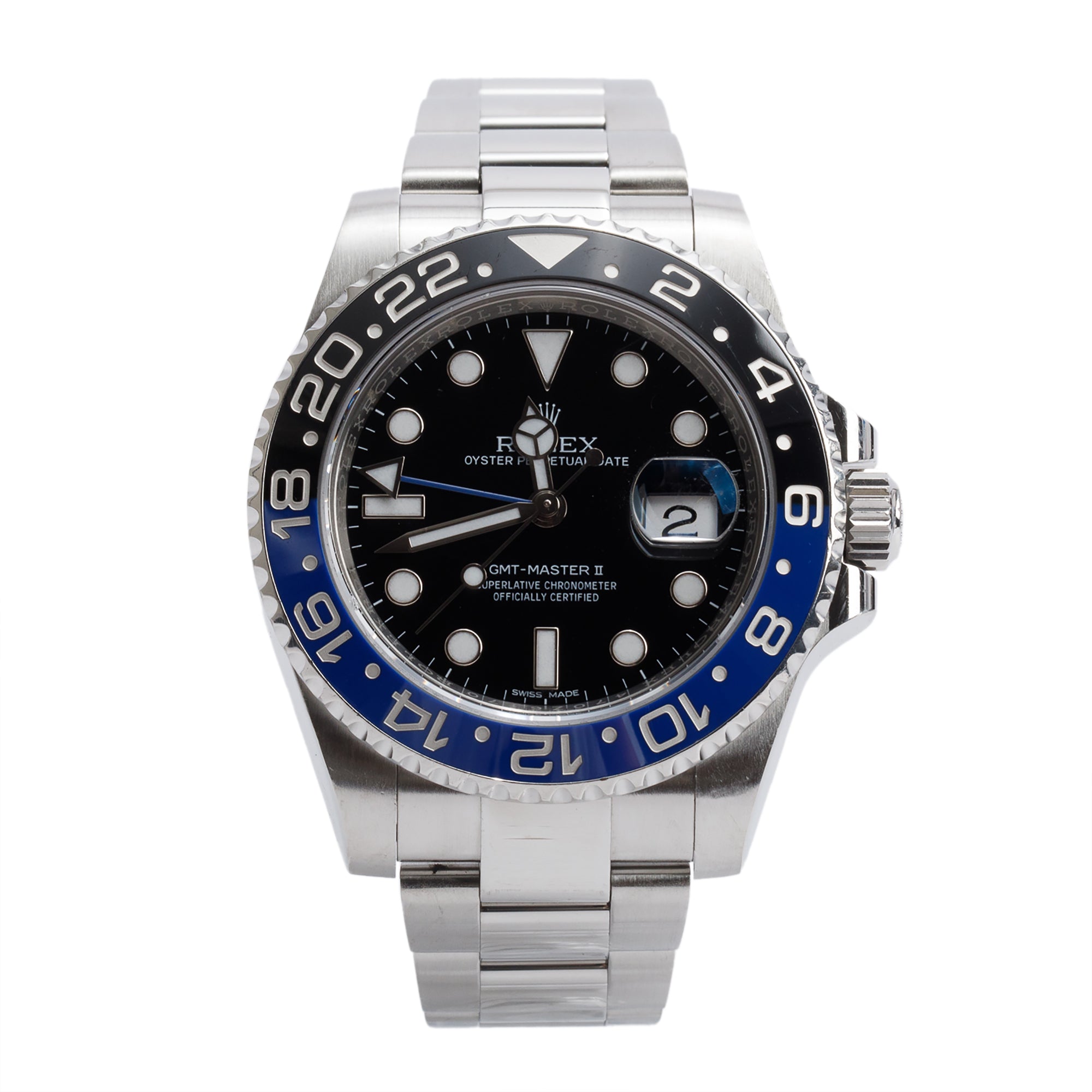 Rolex Stainless Steel GMT-Master II "Batman" 40 MM Watch 116710BLNR w/ Box & Papers