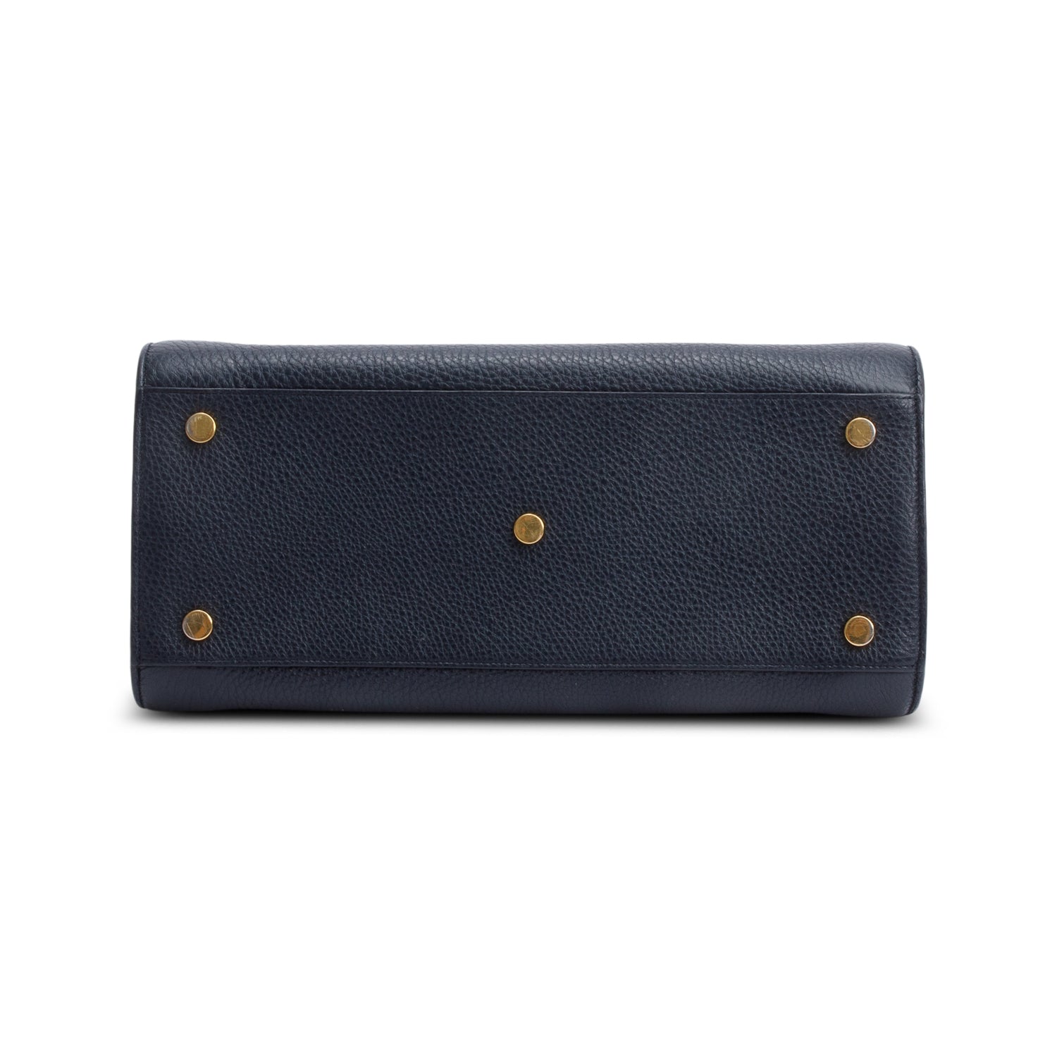 Saint Laurent Navy Grained Calfskin Leather Small Sac De Jour w/ Strap