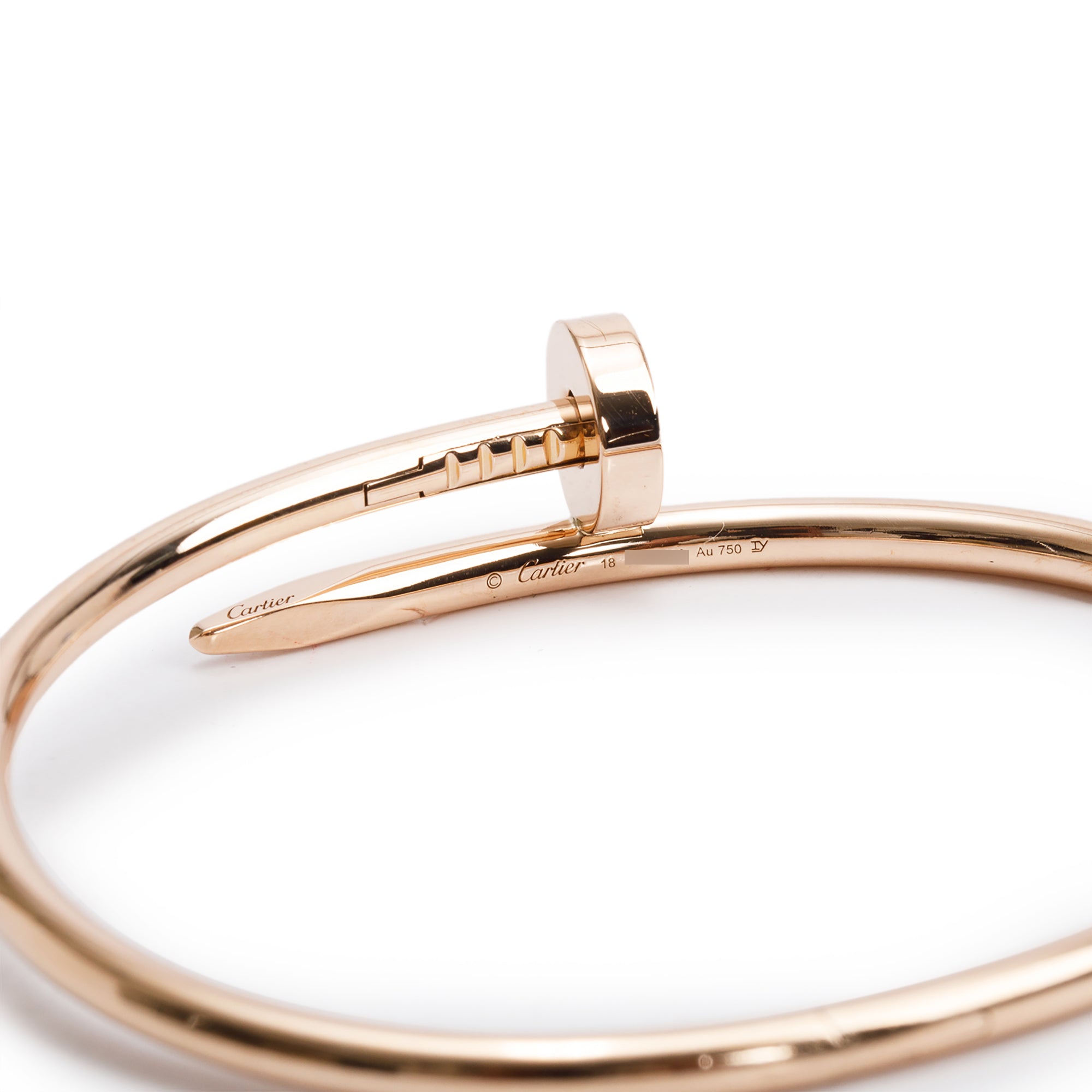 Cartier 18k Rose Gold Juste Un Clou Bracelet, Size 18 w/ Box & Certificate