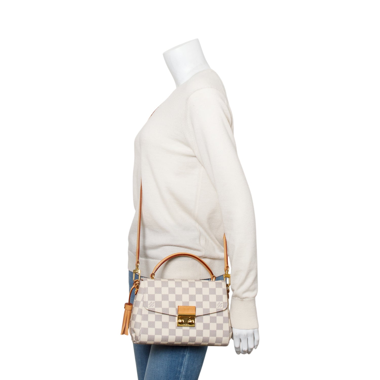 Louis Vuitton Damier Azur Croisette Bag w/ Strap