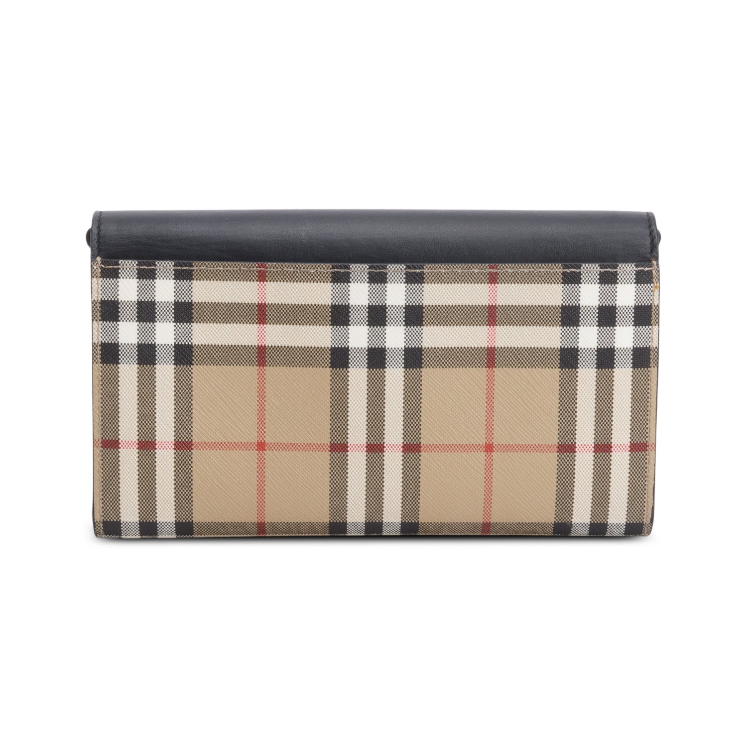 Burberry Black Calfskin Vintage Check Hampshire Crossbody Bag w/ Box