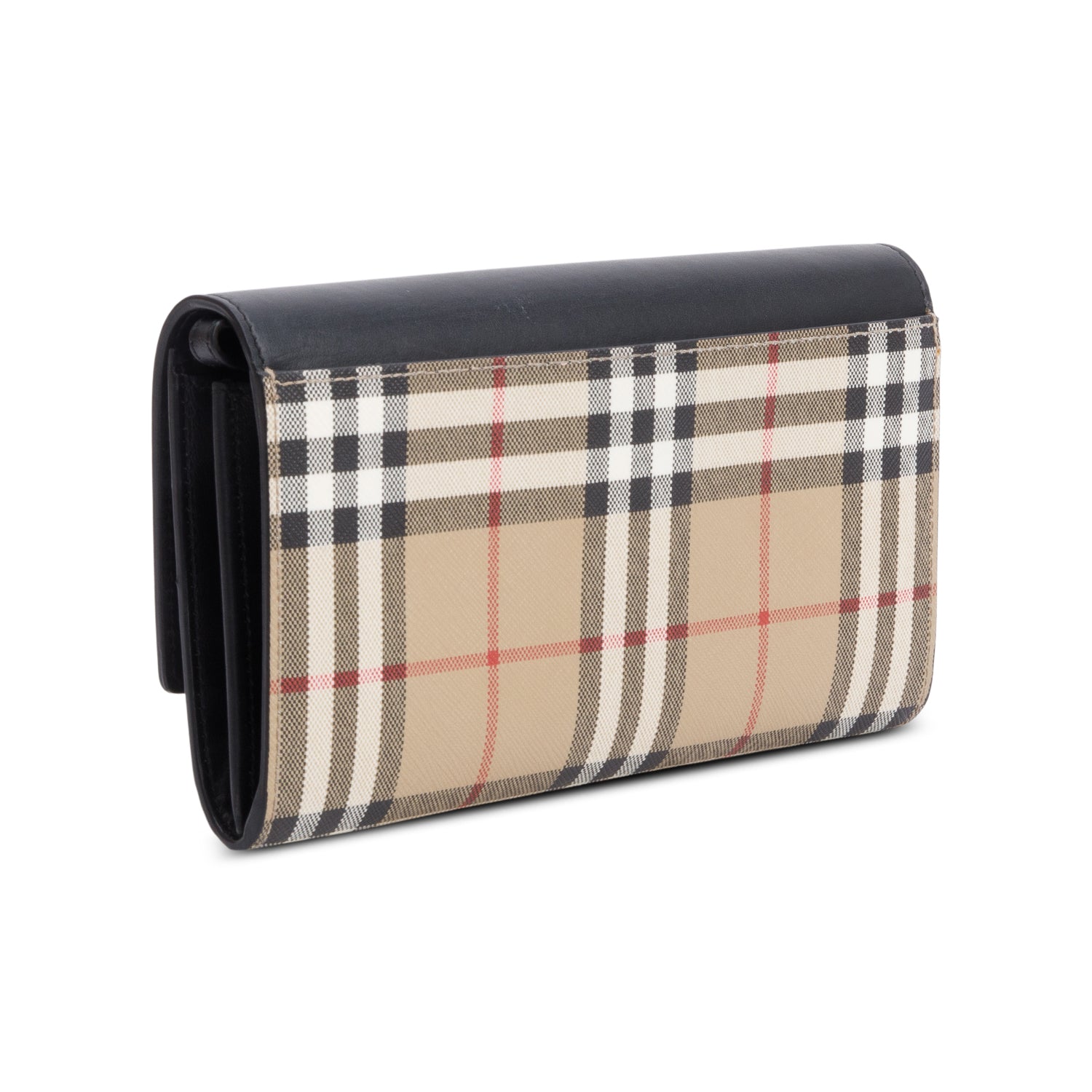 Burberry Black Calfskin Vintage Check Hampshire Crossbody Bag w/ Box