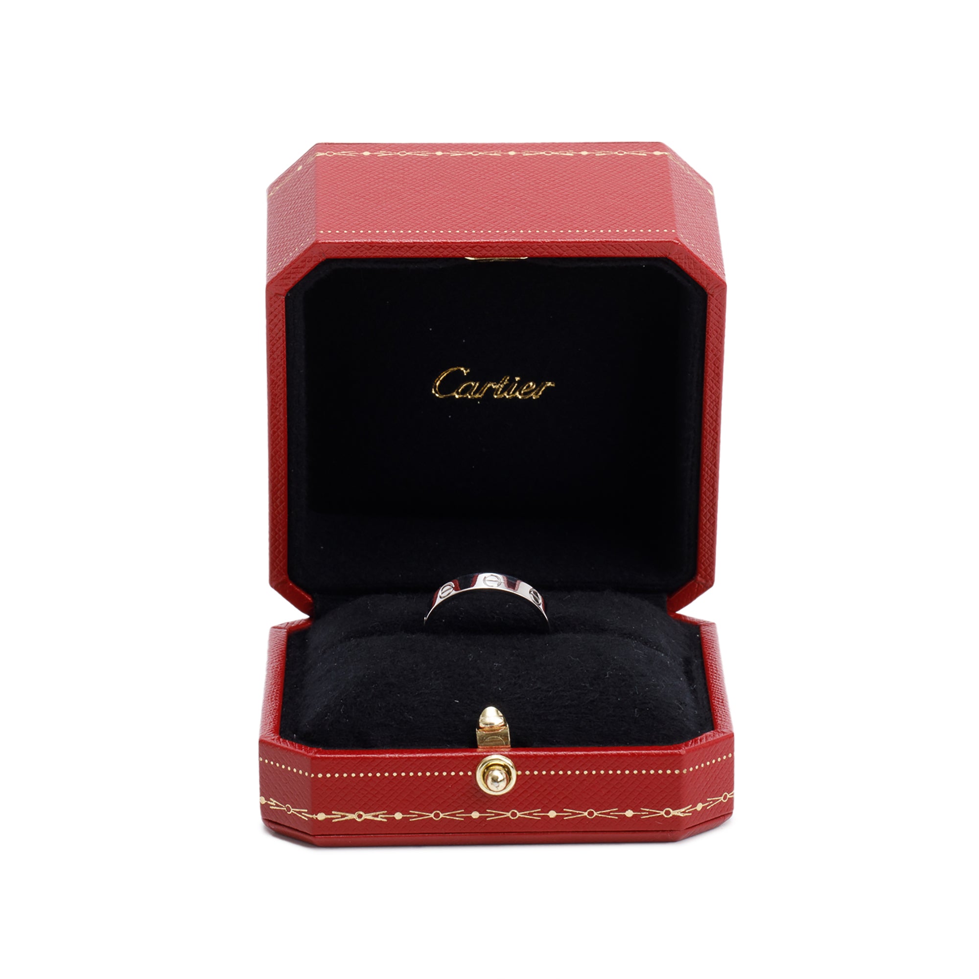 Cartier 18k White Gold 3.6 MM Love Wedding Band Ring, Size 57 8 w/ Box & Receipt
