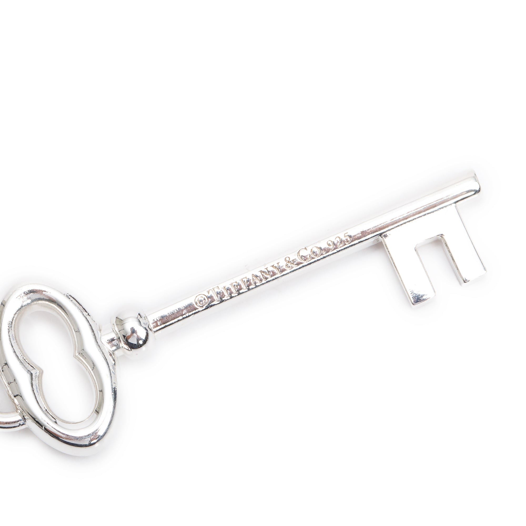 Tiffany & Co. Sterling Silver Vintage Oval Key Pendant Necklace