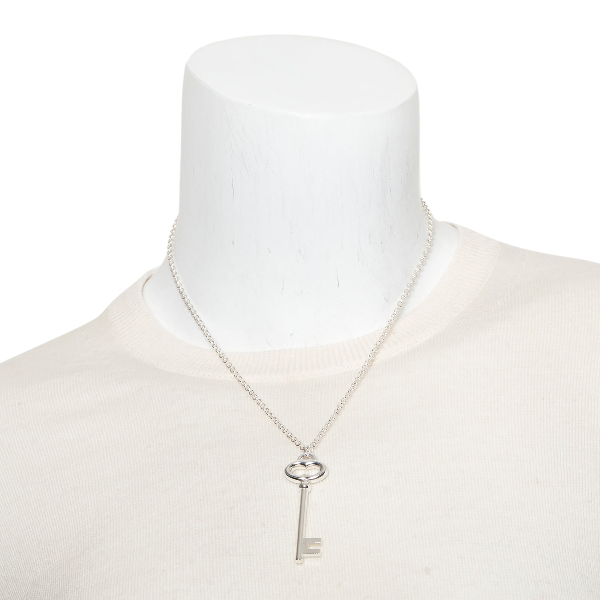 Tiffany & Co. Sterling Silver Vintage Oval Key Pendant Necklace