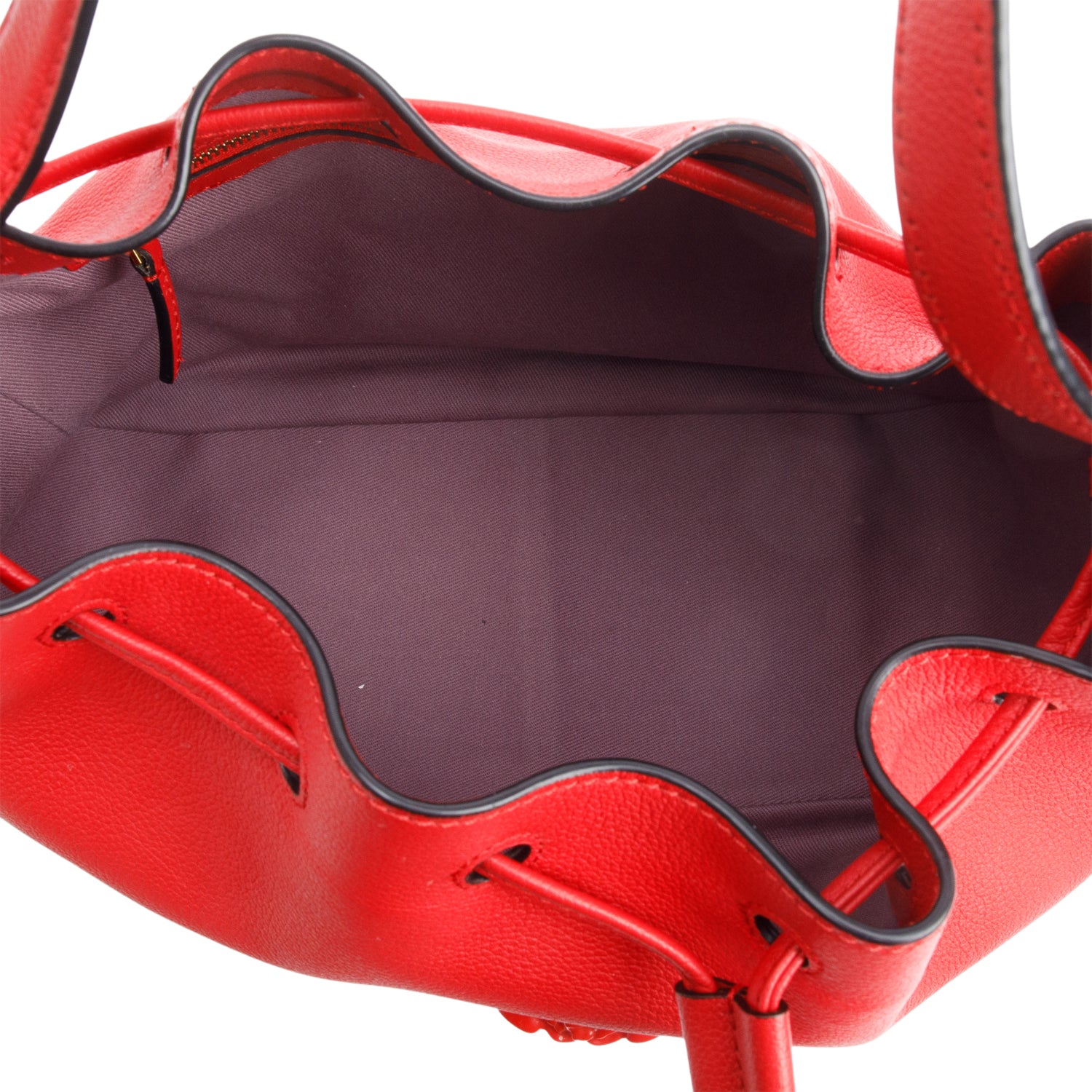 Versace Red Calfskin Leather Large La Medusa Bucket Bag