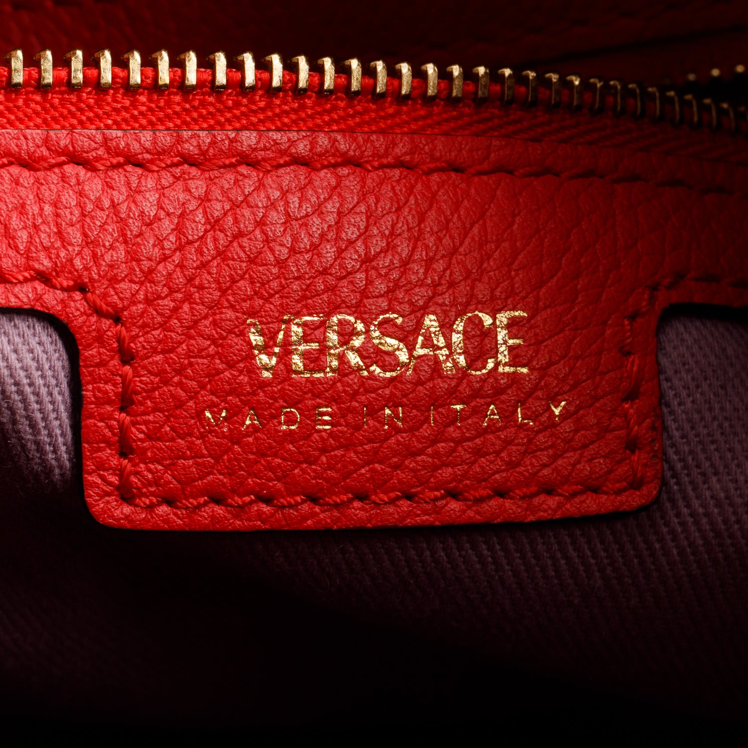 Versace Red Calfskin Leather Large La Medusa Bucket Bag