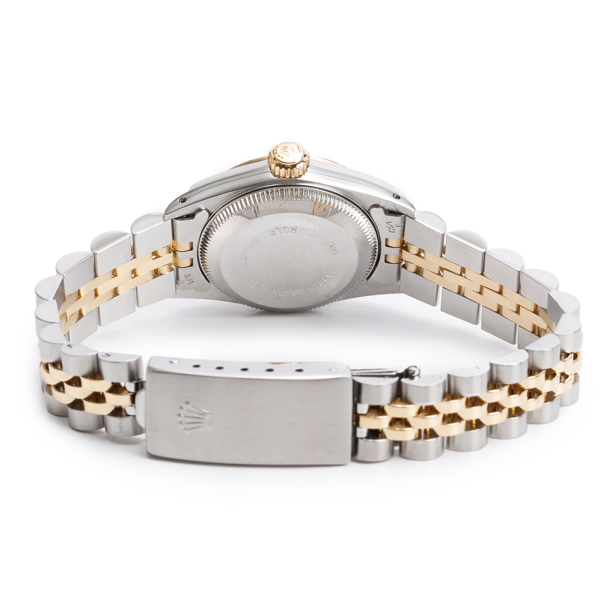 Rolex Stainless Steel & 18k Yellow Gold Oyster Perpetual 26 MM Watch Gold Dial 67193