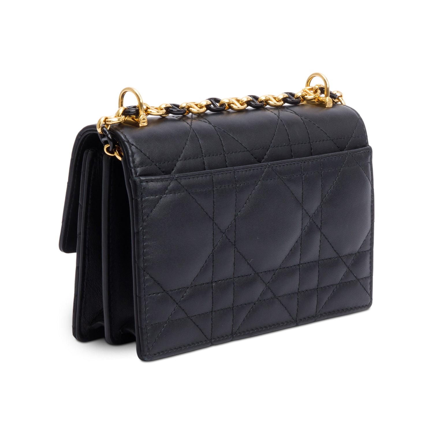 Christian Dior 2023 Black Macrocannage Lambskin Leather Mini Miss Caro Bag