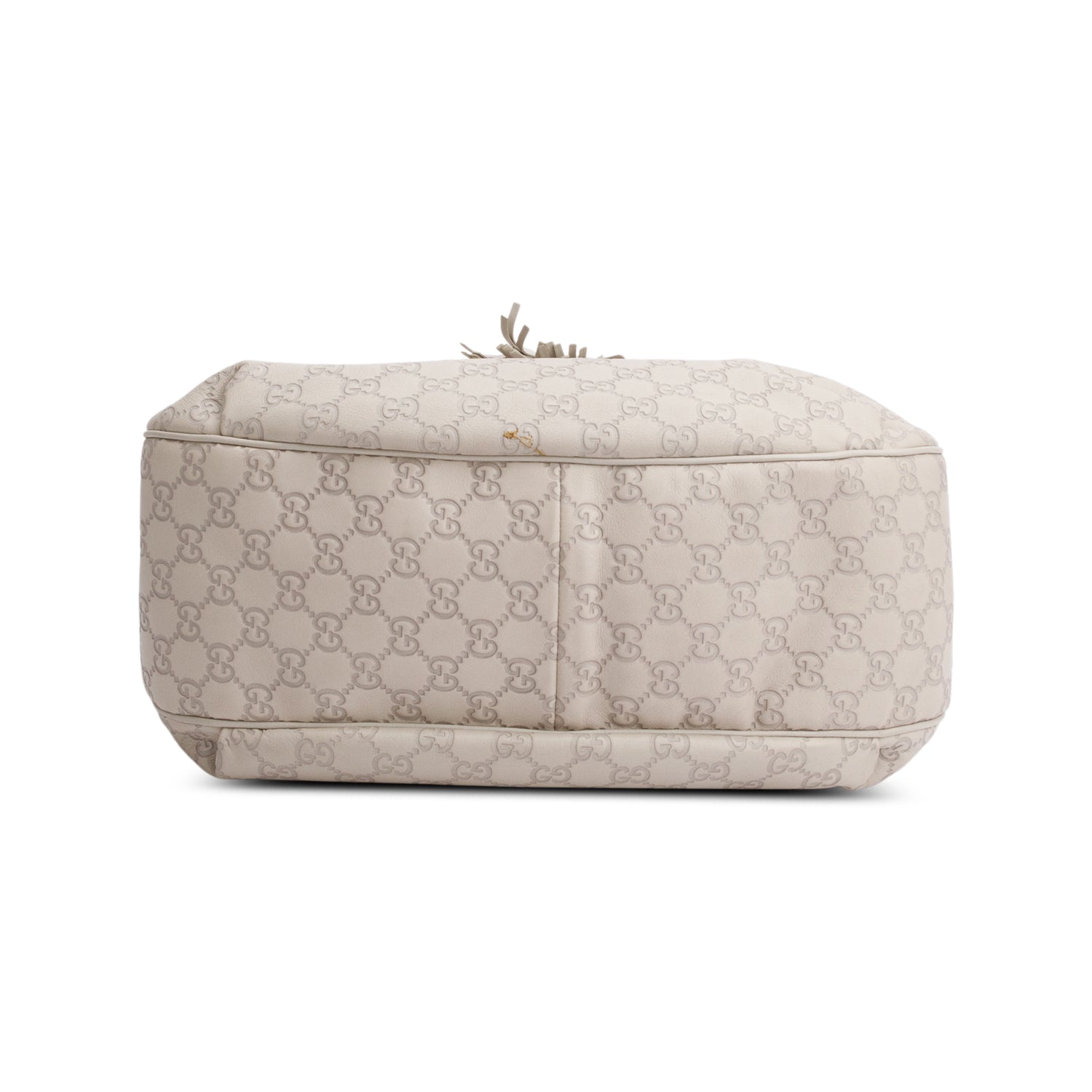 Gucci White Guccissima Leather Medium Emily Chain Hobo Bag