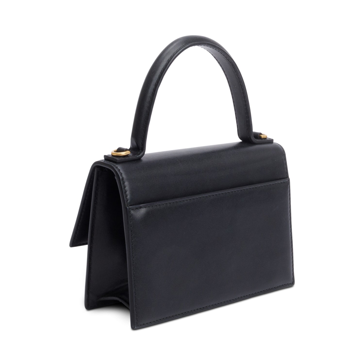 Balenciaga Black Leather XS Sharp Top Handle Bag