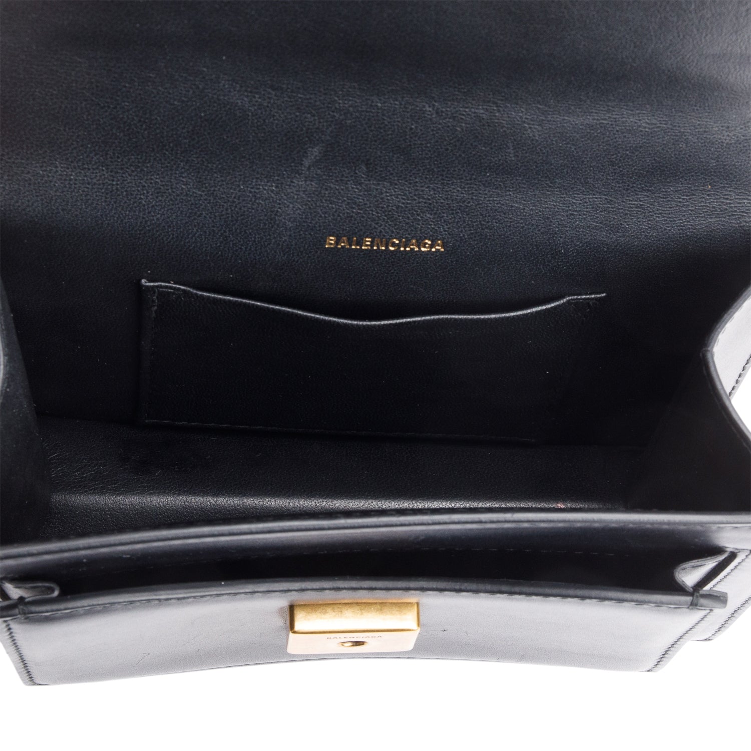 Balenciaga Black Leather XS Sharp Top Handle Bag